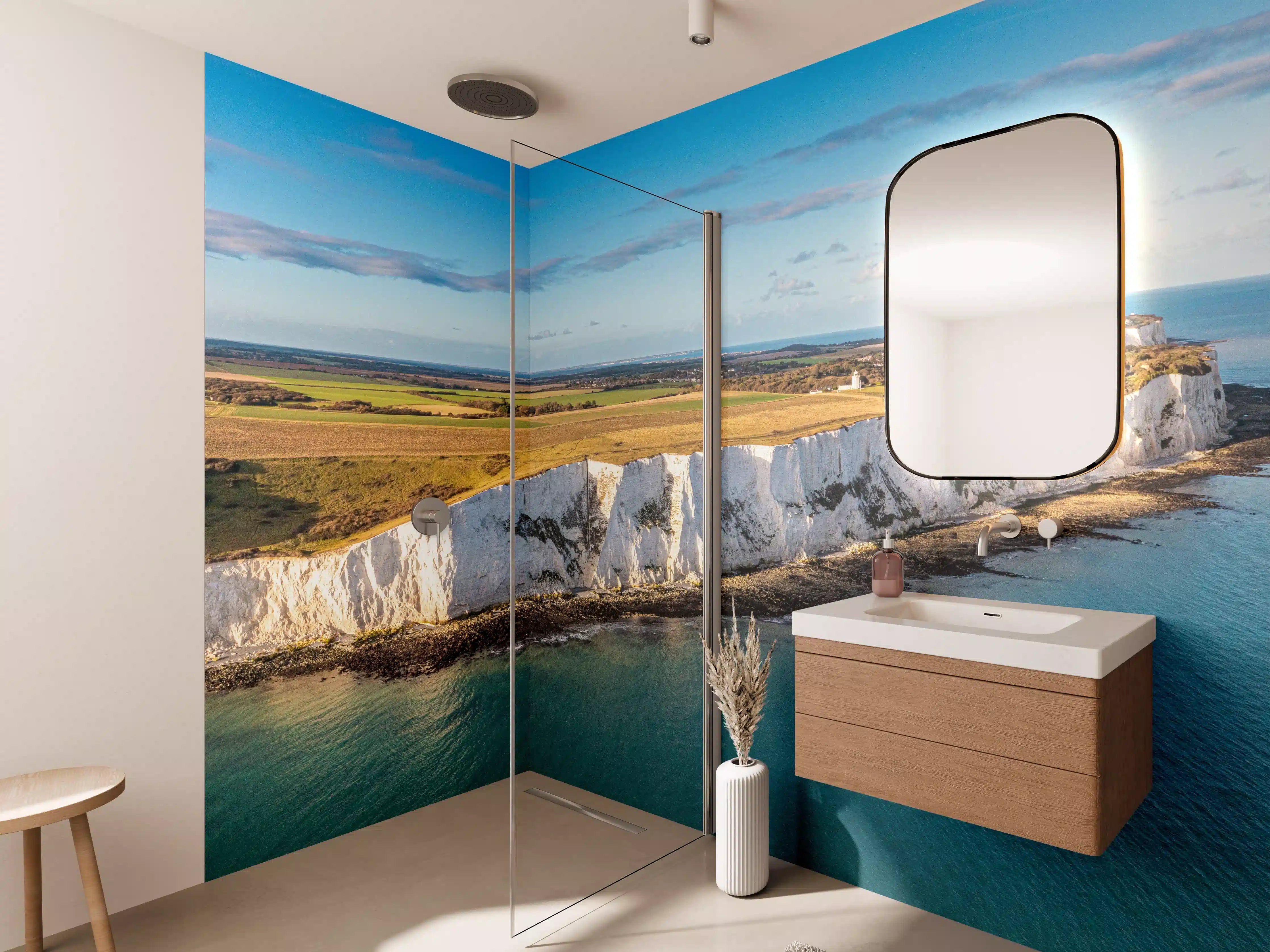 Wandverkleidung Bad - Strahlende White Cliffs of Dover