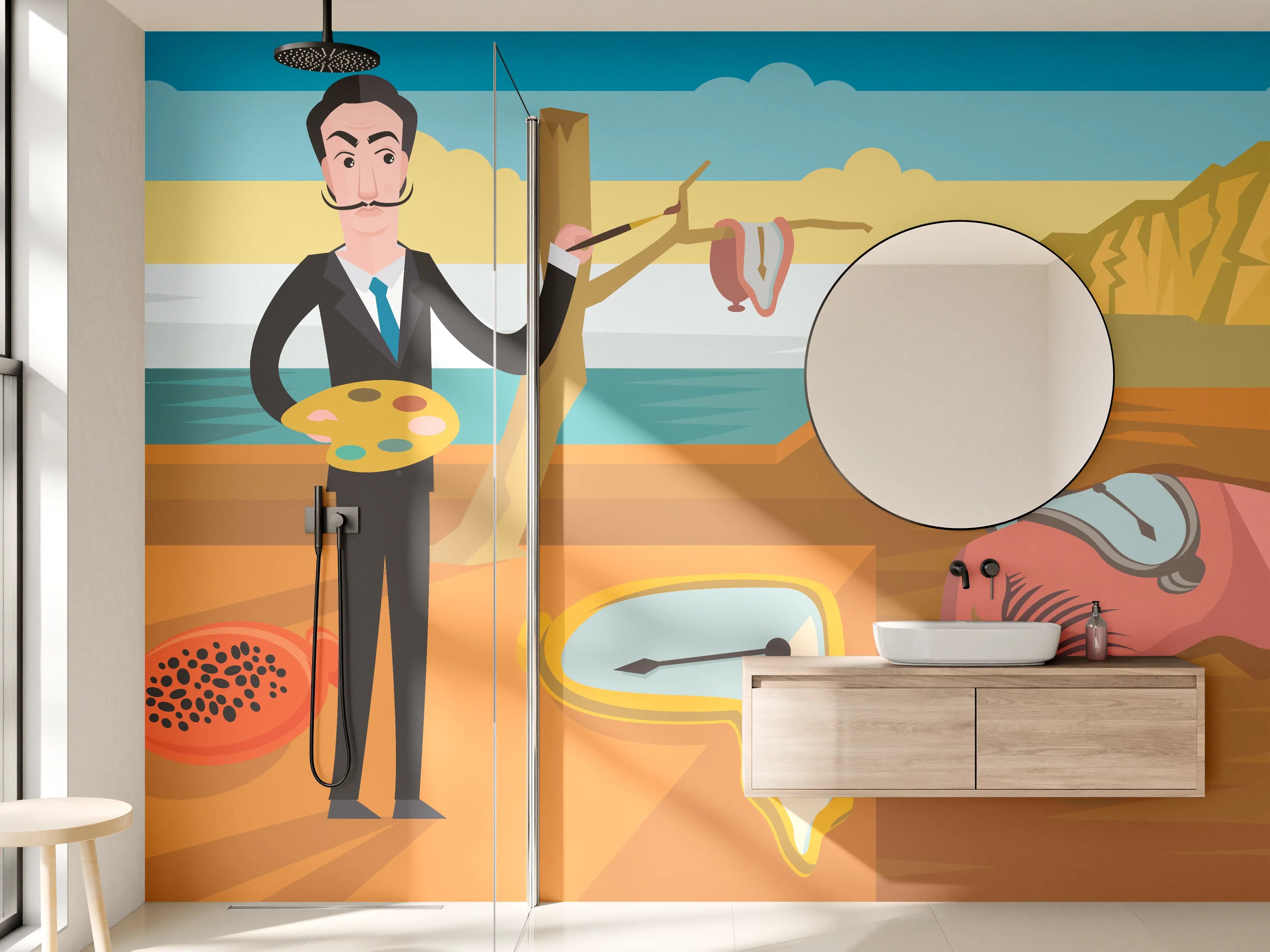 Wandverkleidung Bad - Surrealismus Meeresblick Malerei