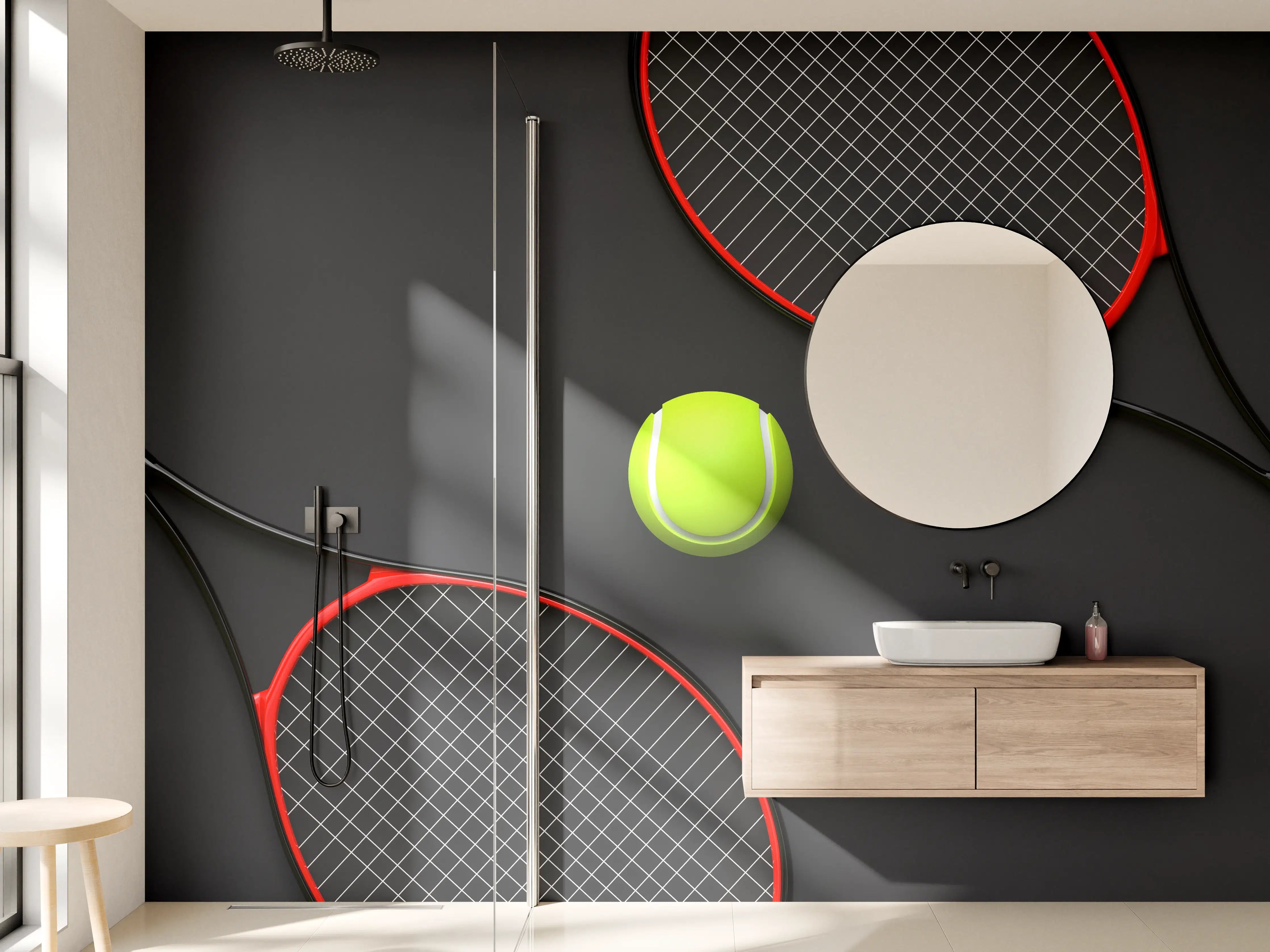 Wandverkleidung Bad - Tennis - 3D Render