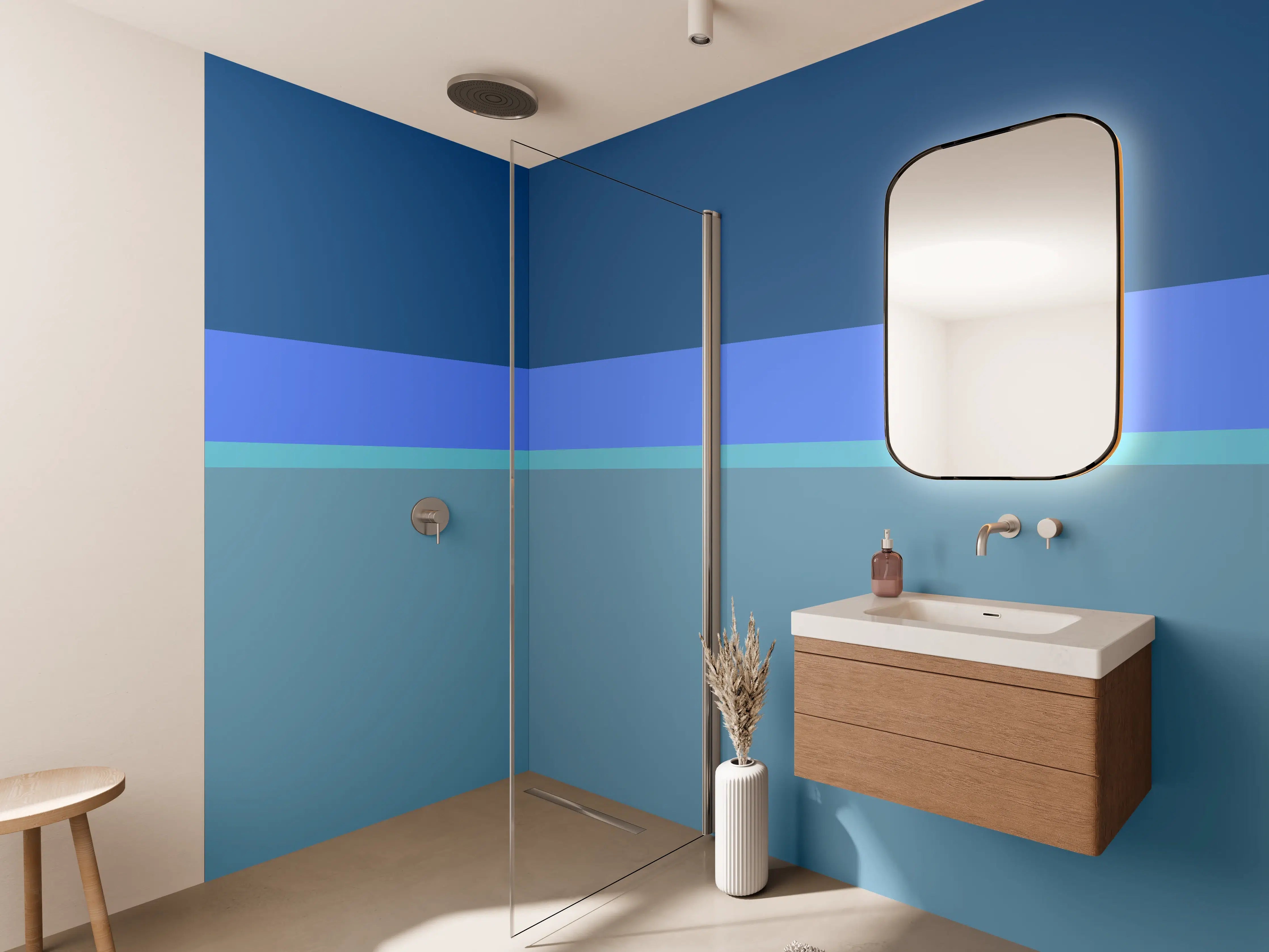 Wandverkleidung Bad - The Blues - Horizontal - Cornflower