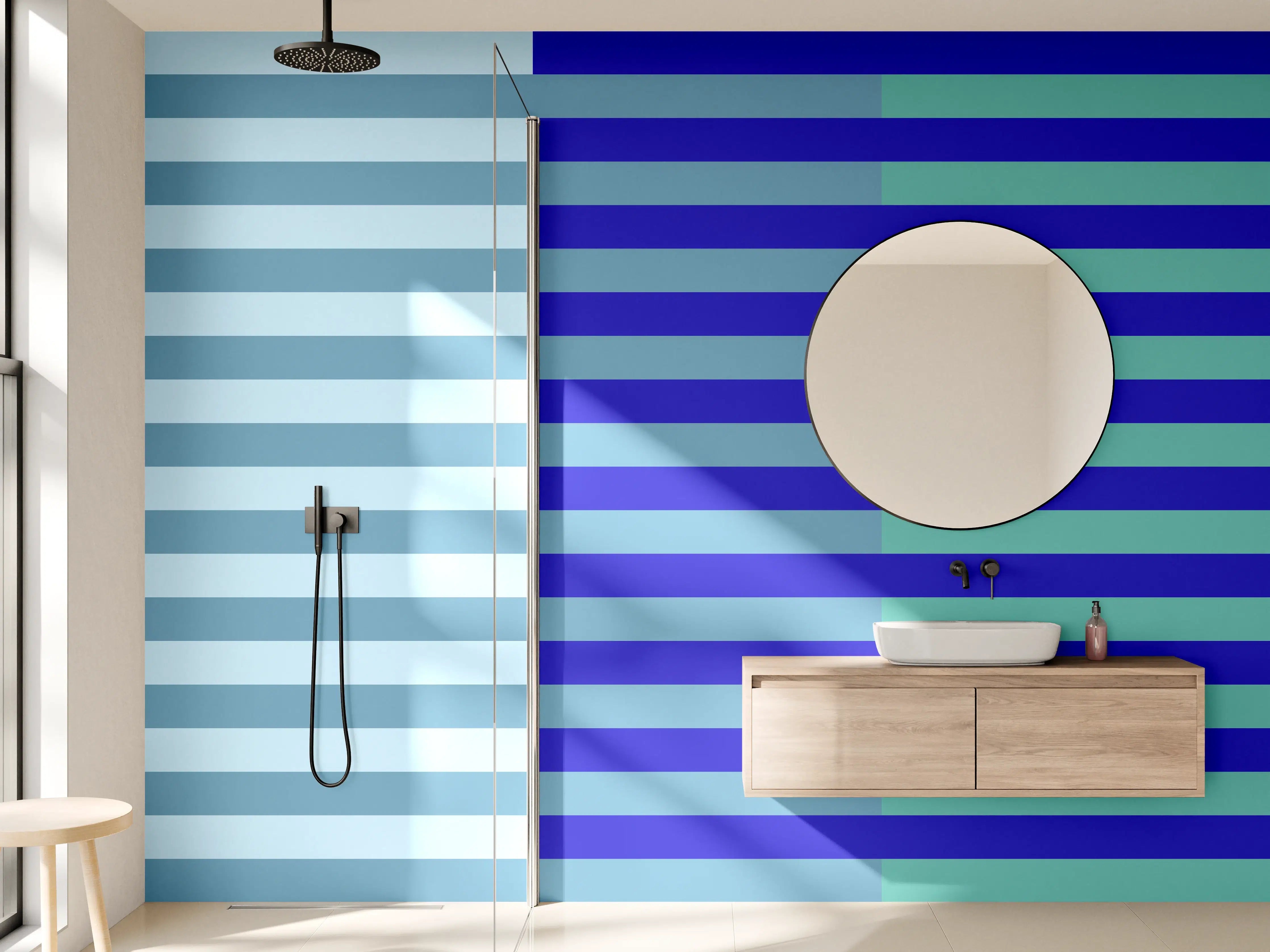 Wandverkleidung Bad - The Blues - Multy Stripes - Ocean