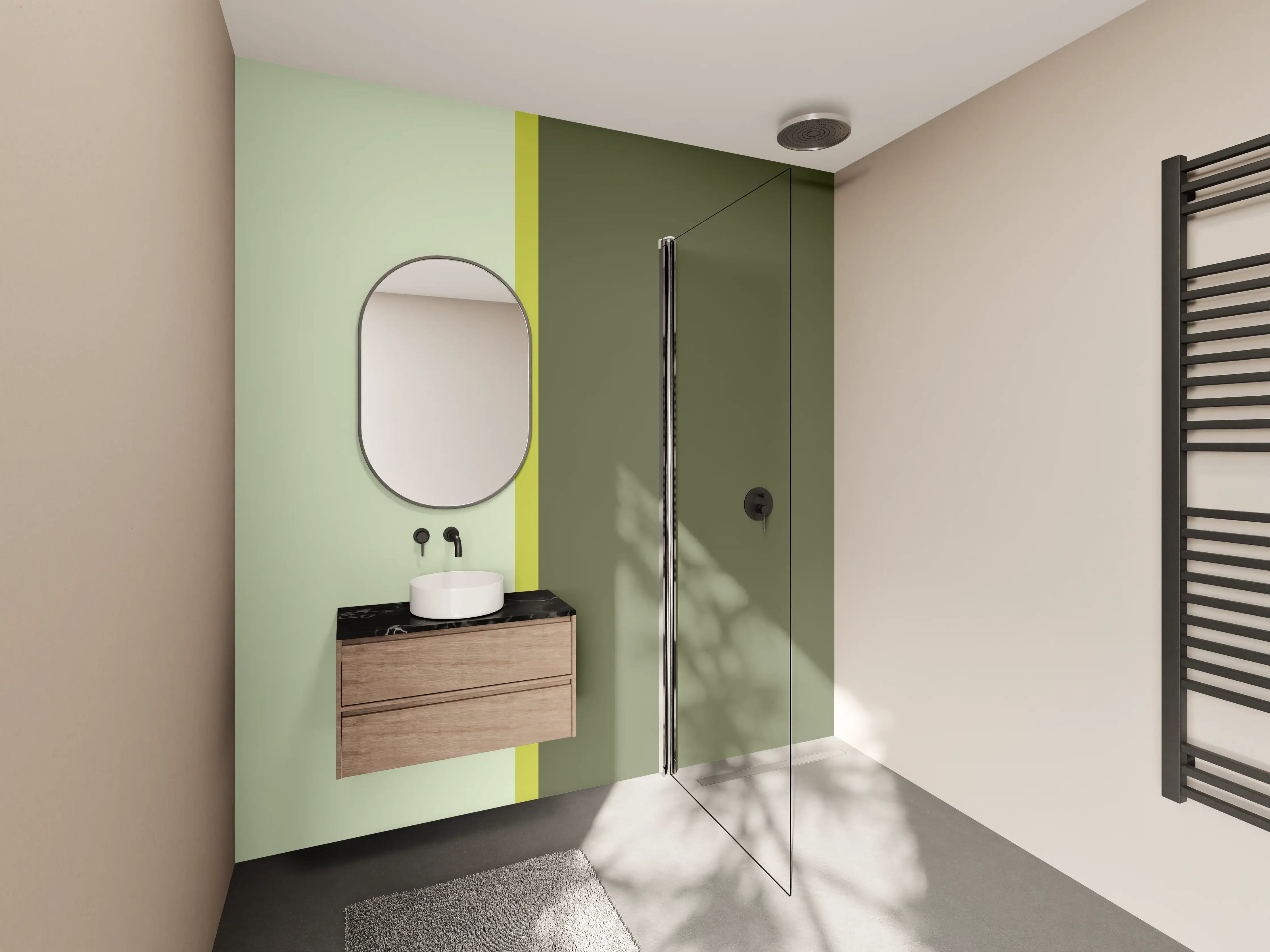 Wandverkleidung Bad - The Greens - Easy Vertical - Olive