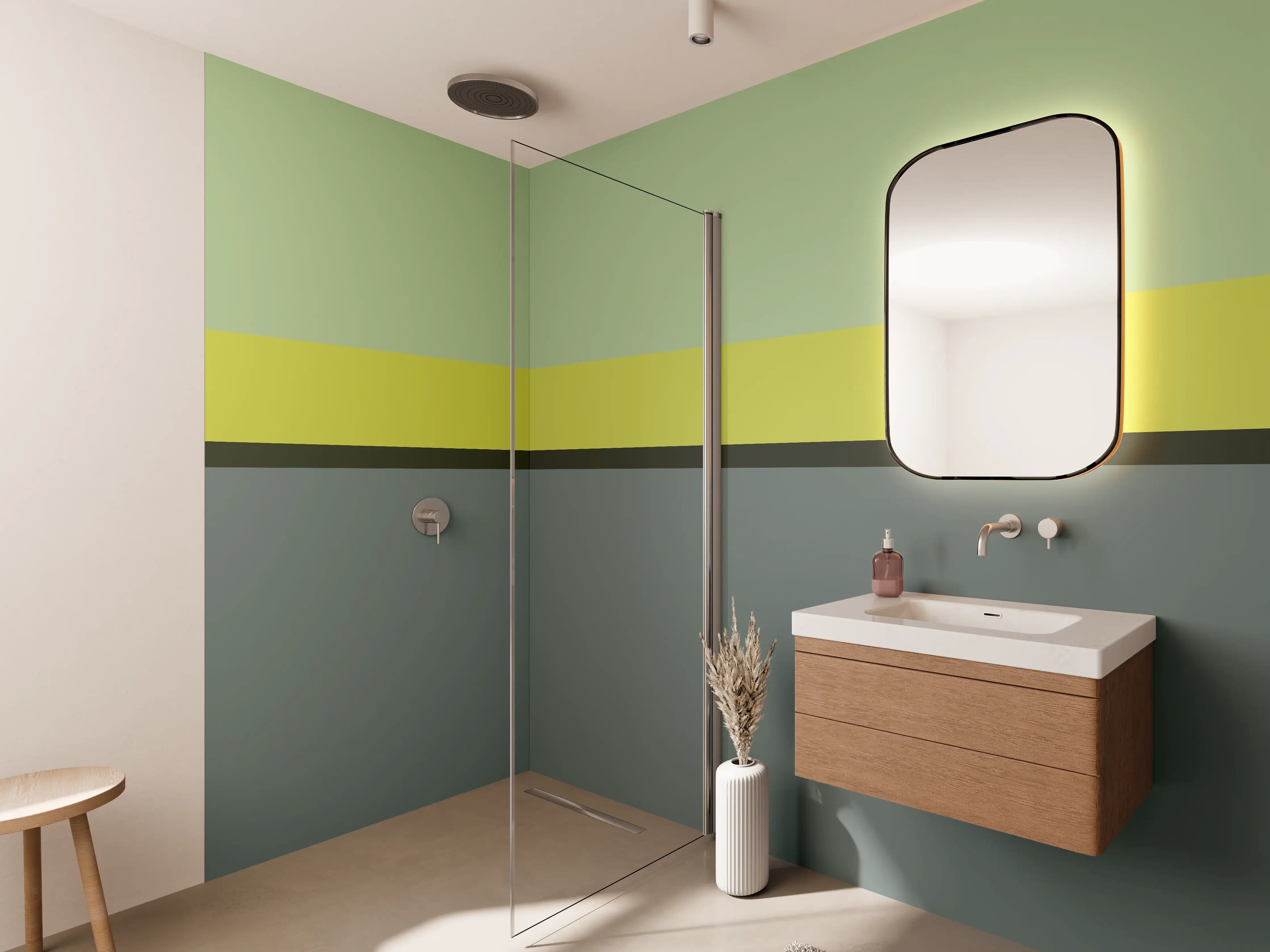 Wandverkleidung Bad - The Greens - Horizontal - Matcha