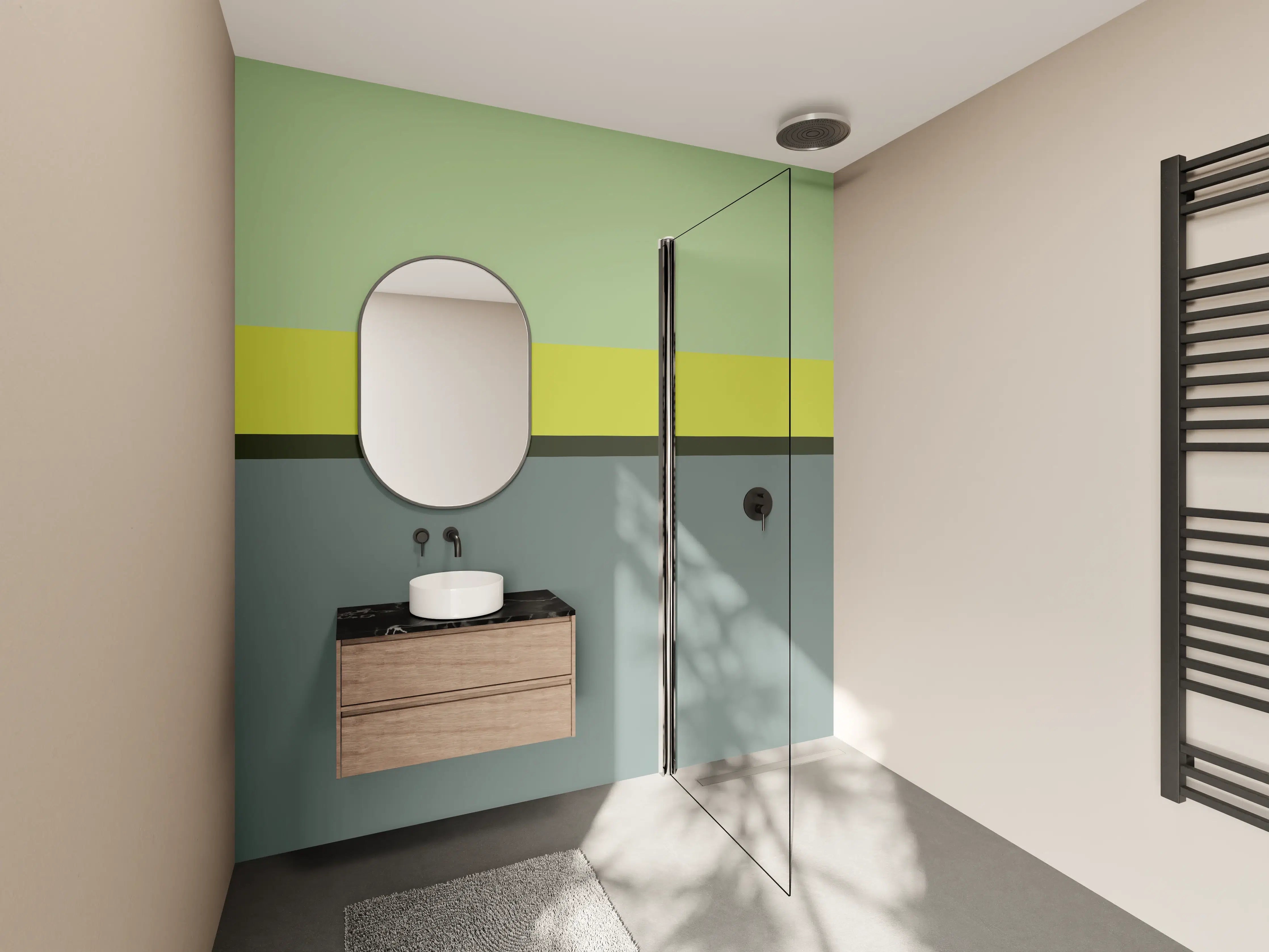 Wandverkleidung Bad - The Greens - Horizontal - Matcha