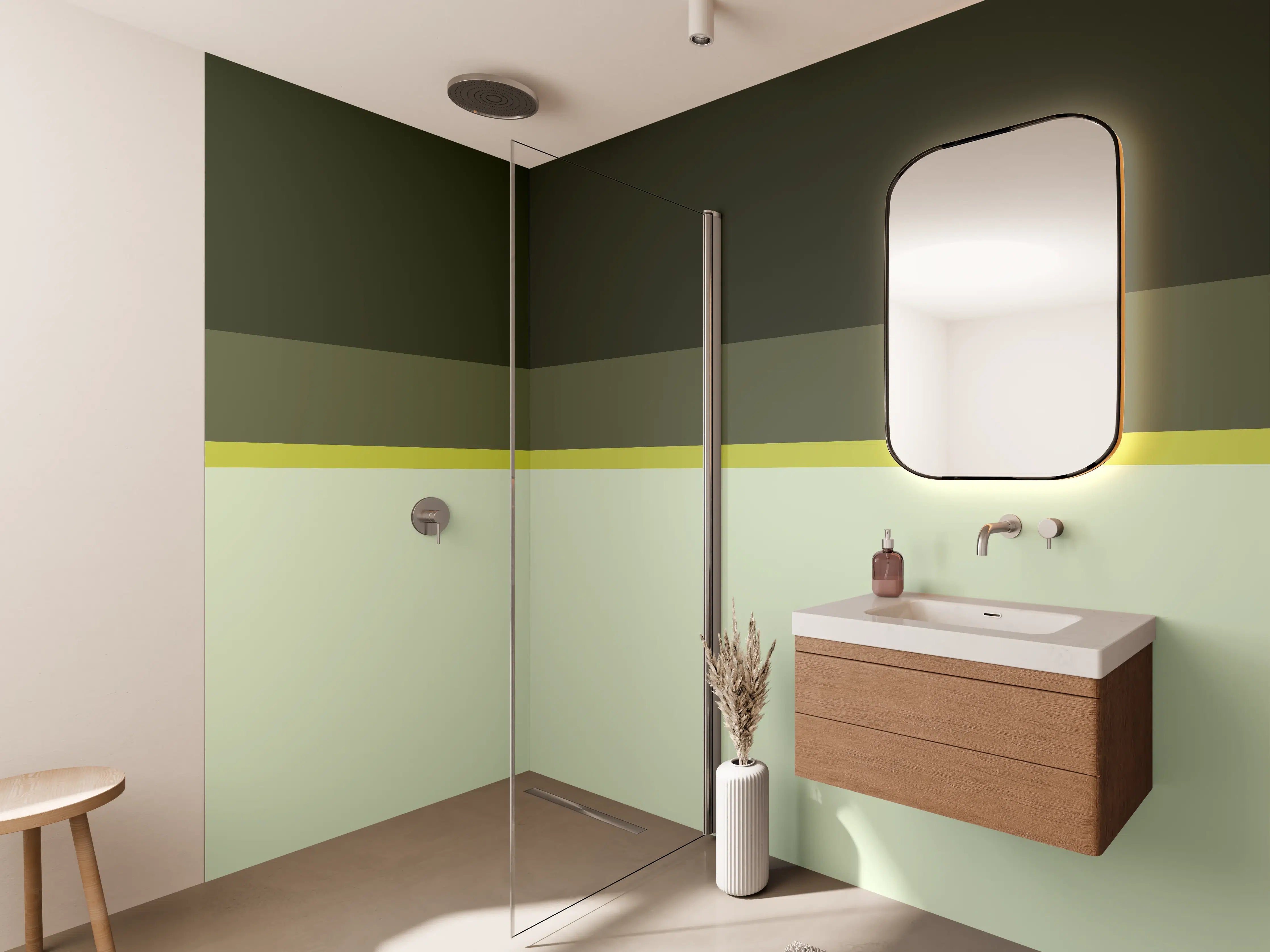 Wandverkleidung Bad - The Greens - Horizontal - Olive