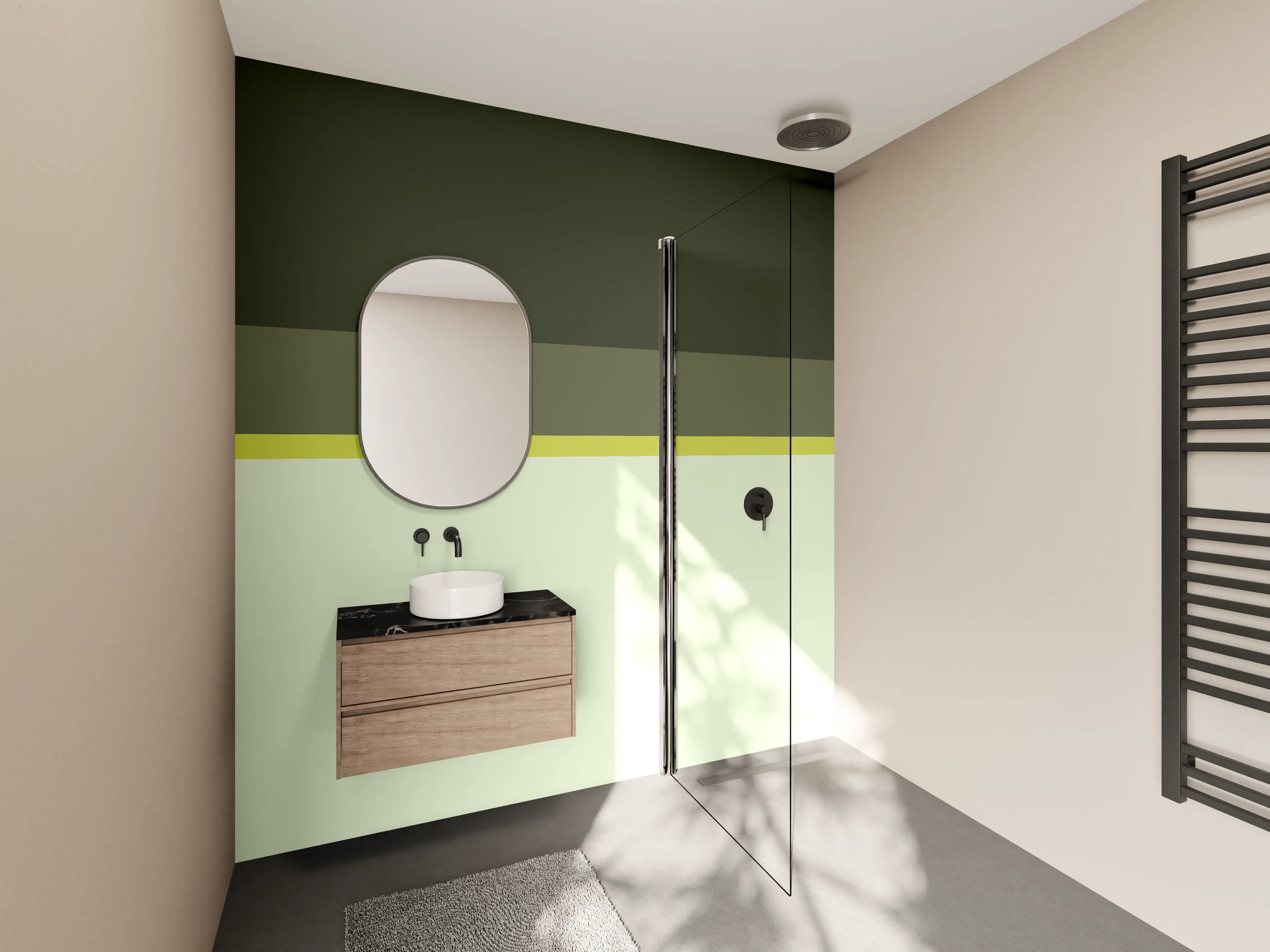 Wandverkleidung Bad - The Greens - Horizontal - Olive