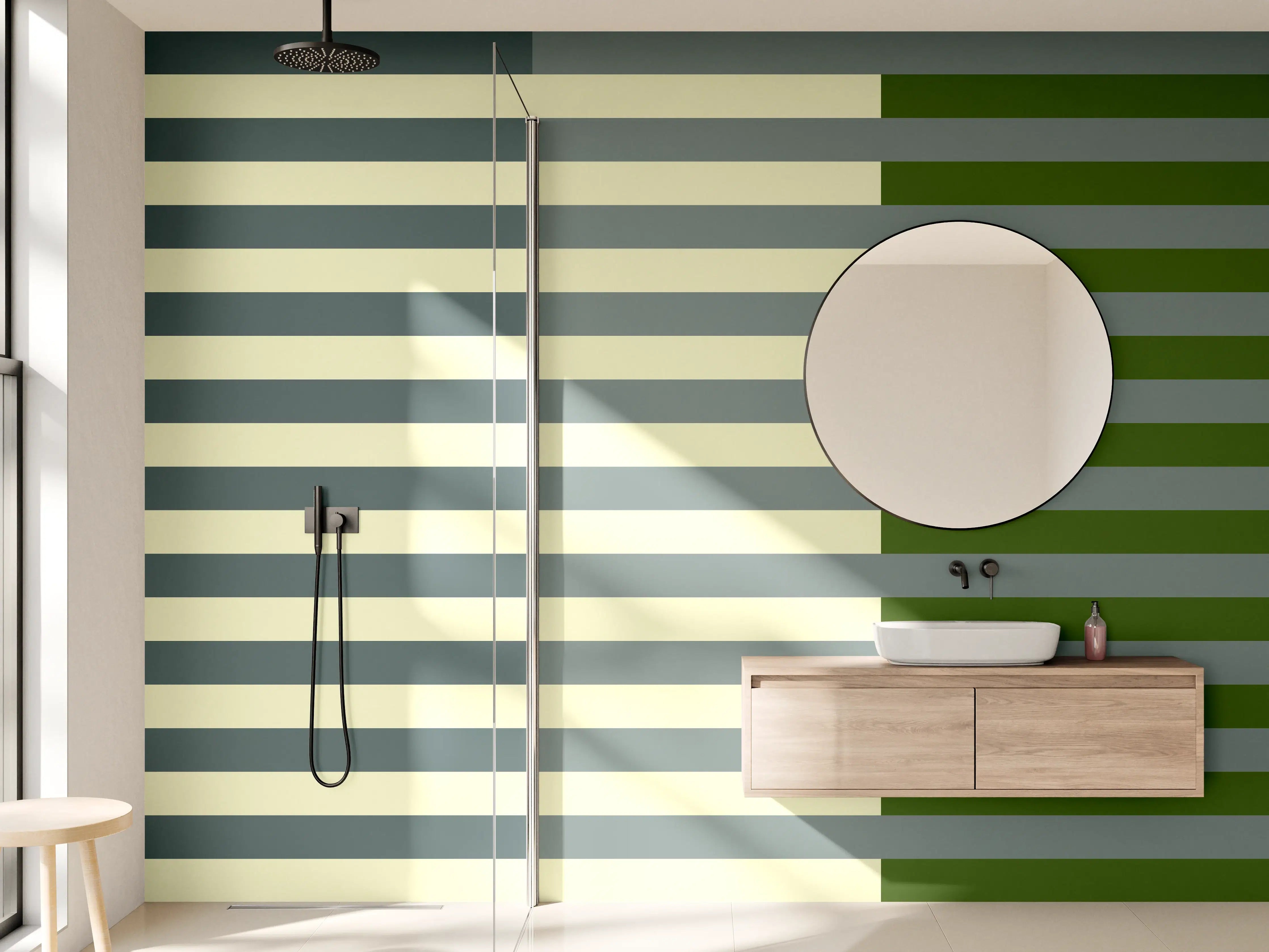 Wandverkleidung Bad - The Greens - Multy Stripes - Avocado