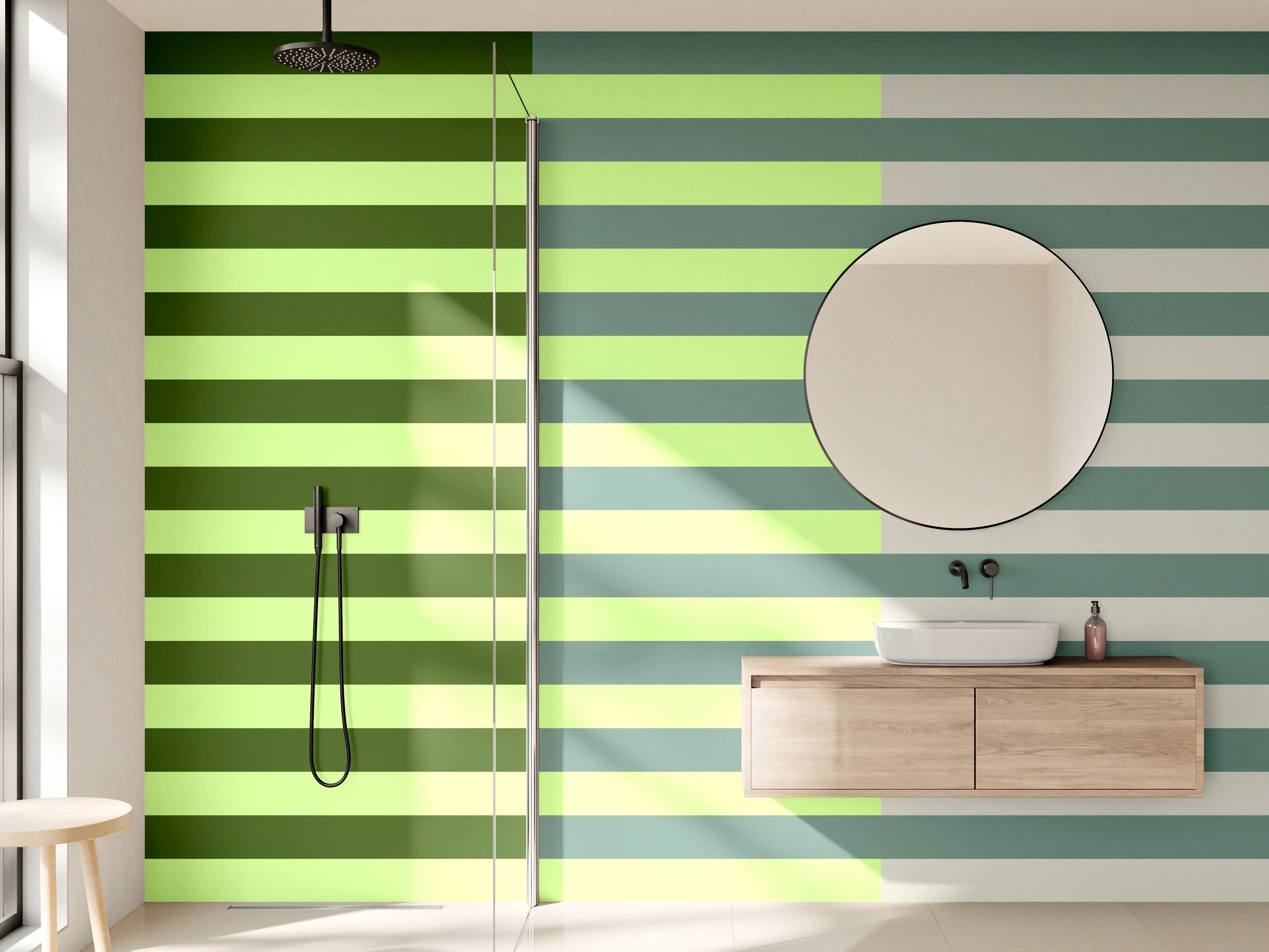Wandverkleidung Bad - The Greens - Multy Stripes - Granny Smith