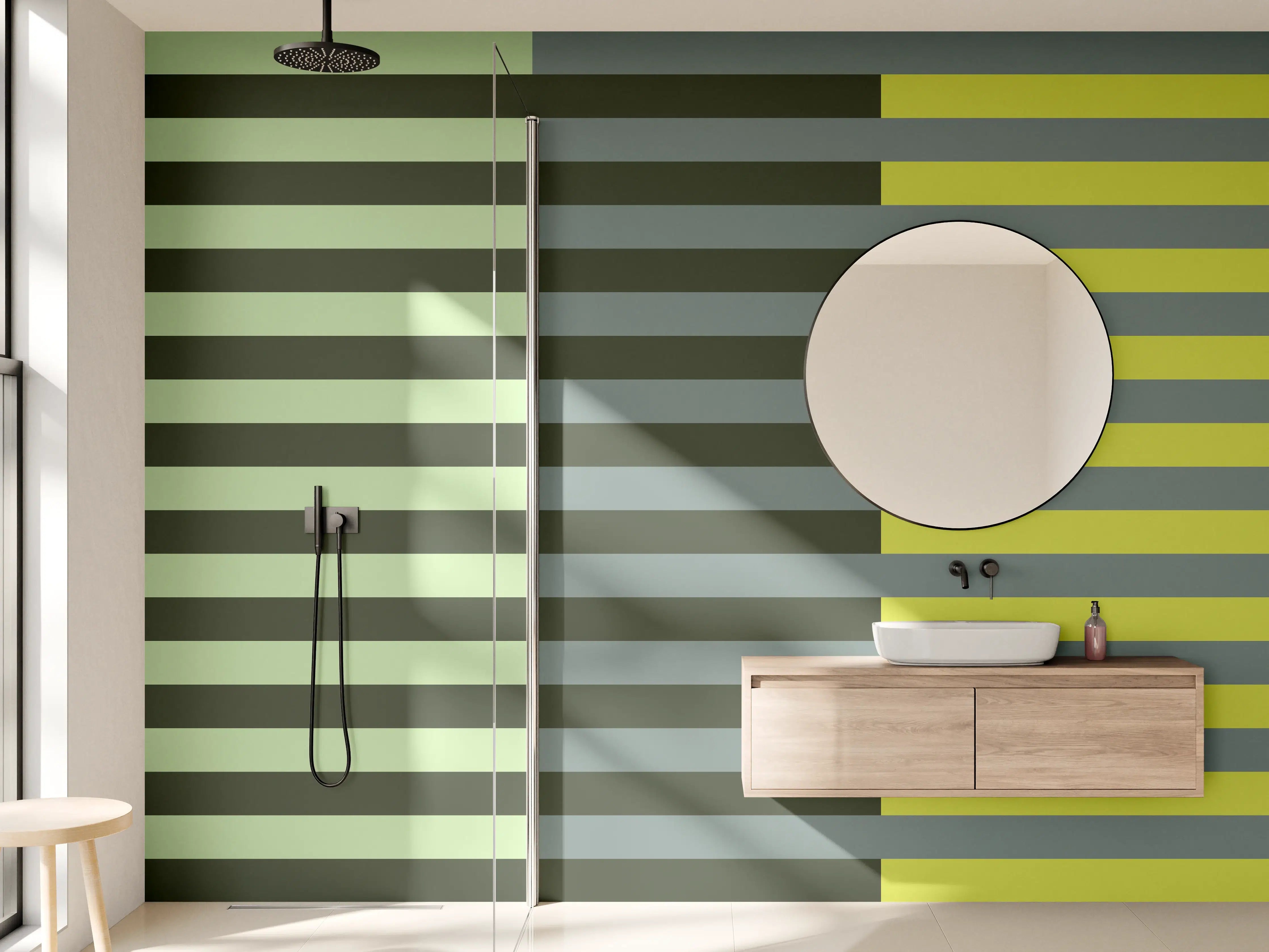 Wandverkleidung Bad - The Greens - Multy Stripes - Matcha