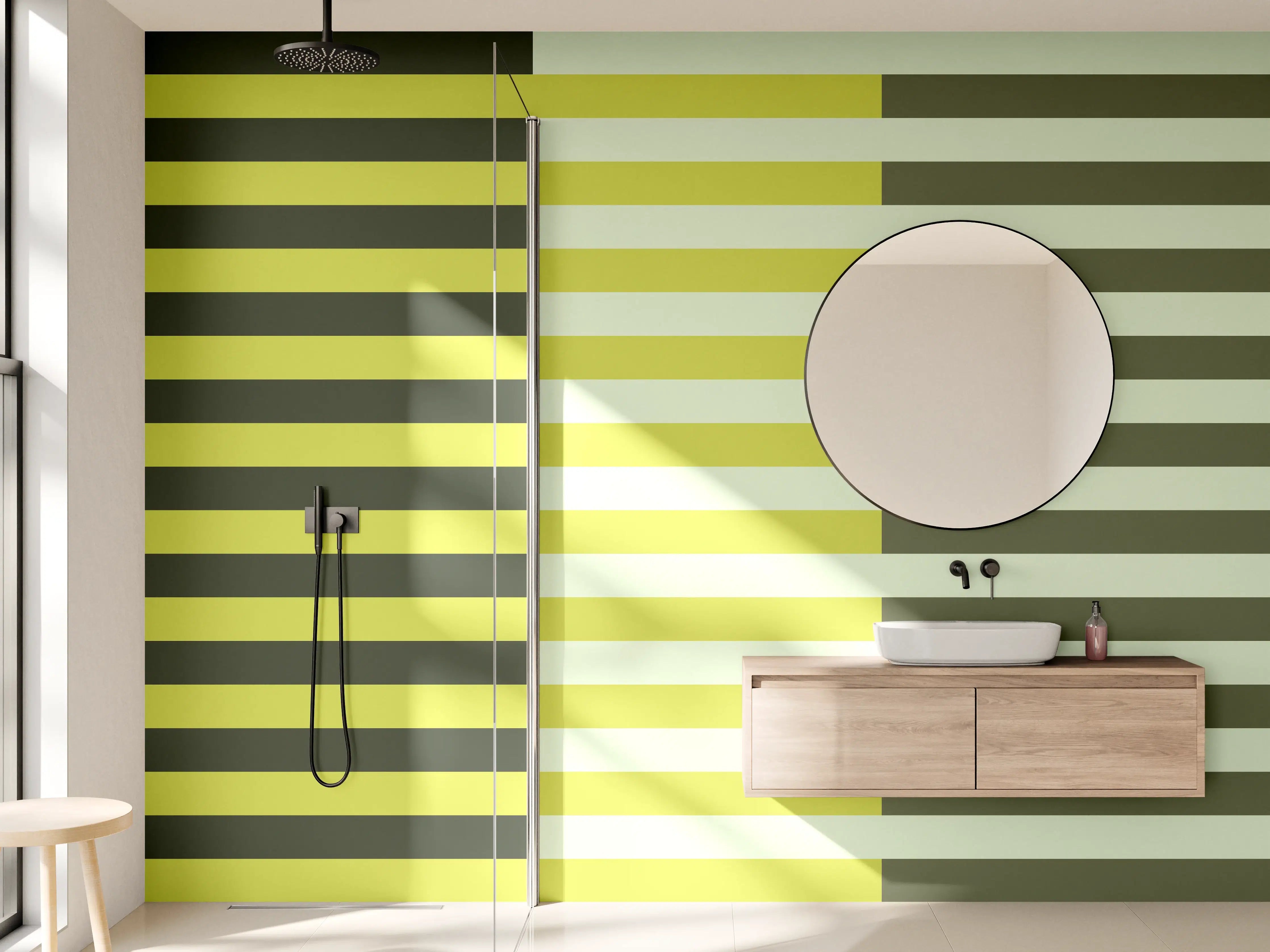 Wandverkleidung Bad - The Greens - Multy Stripes - Olive