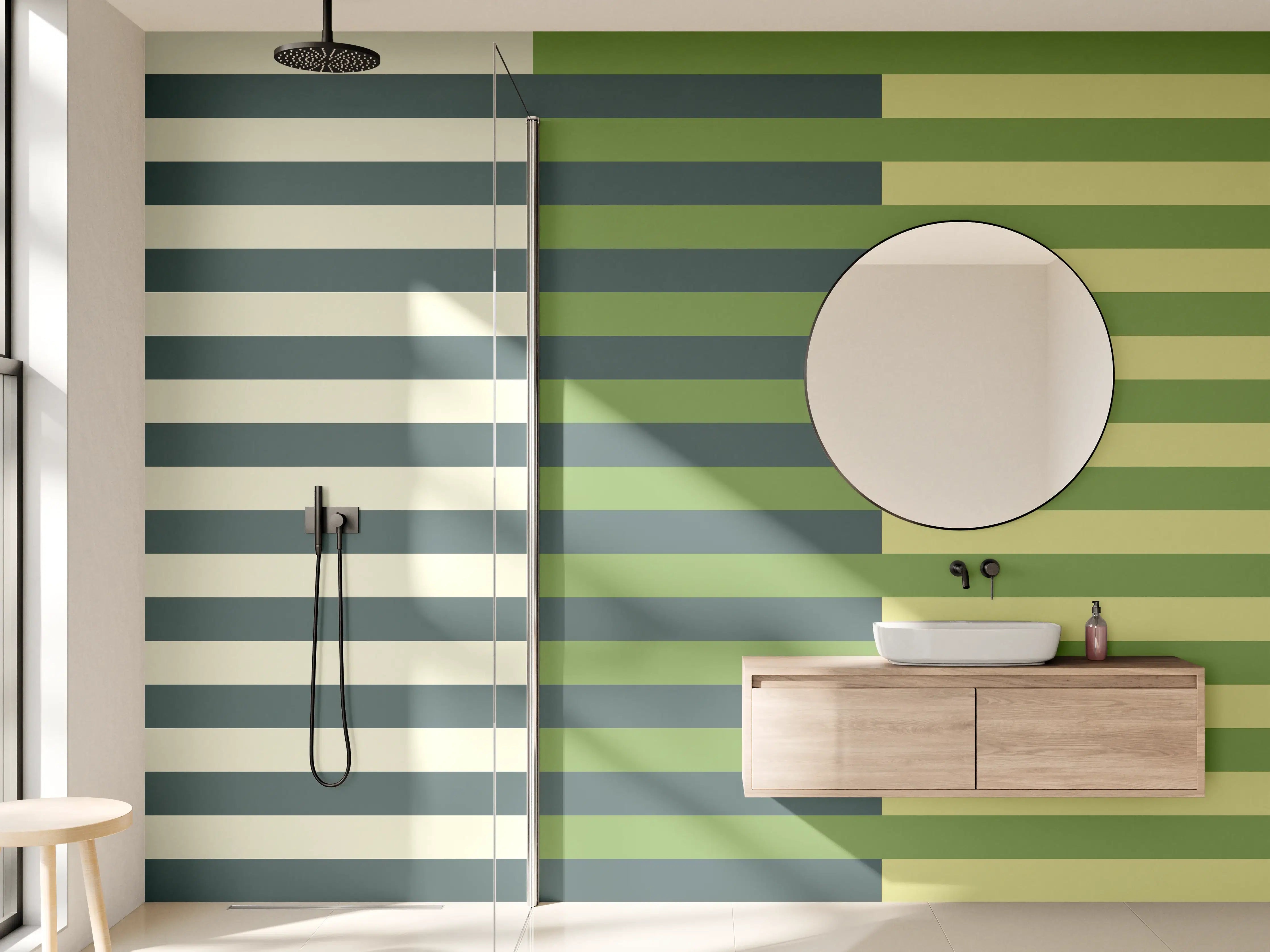Wandverkleidung Bad - The Greens - Multy Stripes - Pistachio