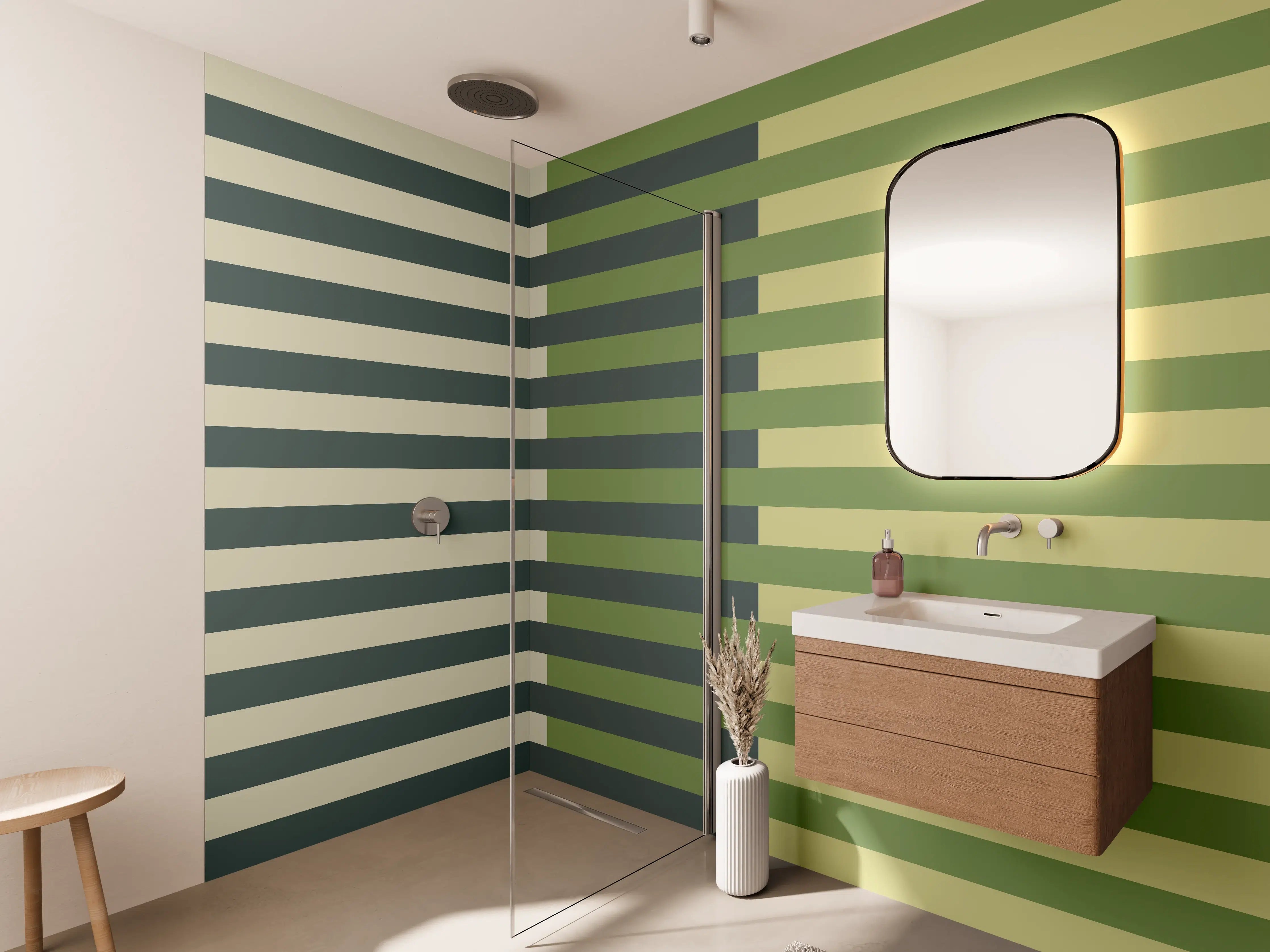 Wandverkleidung Bad - The Greens - Multy Stripes - Pistachio