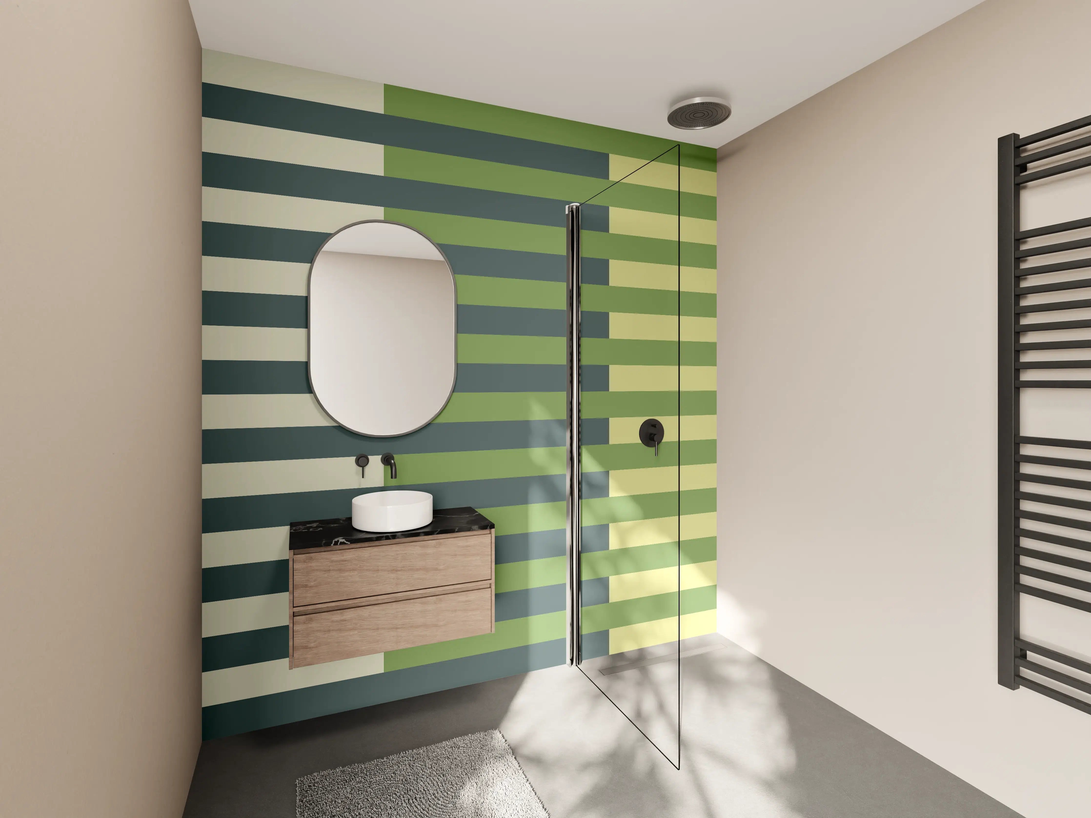 Wandverkleidung Bad - The Greens - Multy Stripes - Pistachio