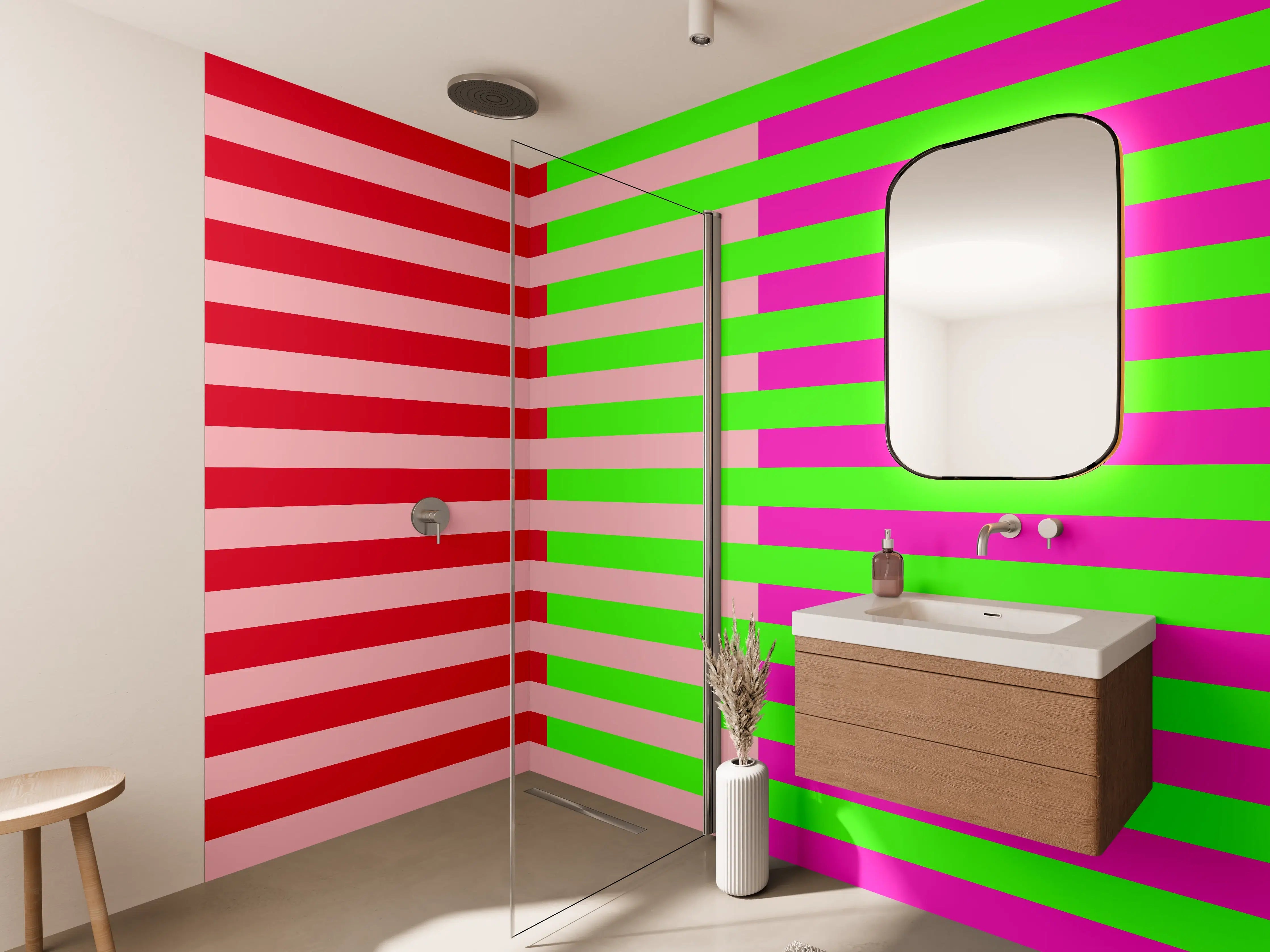 Wandverkleidung Bad - The Neons - Multy Stripes - Nox