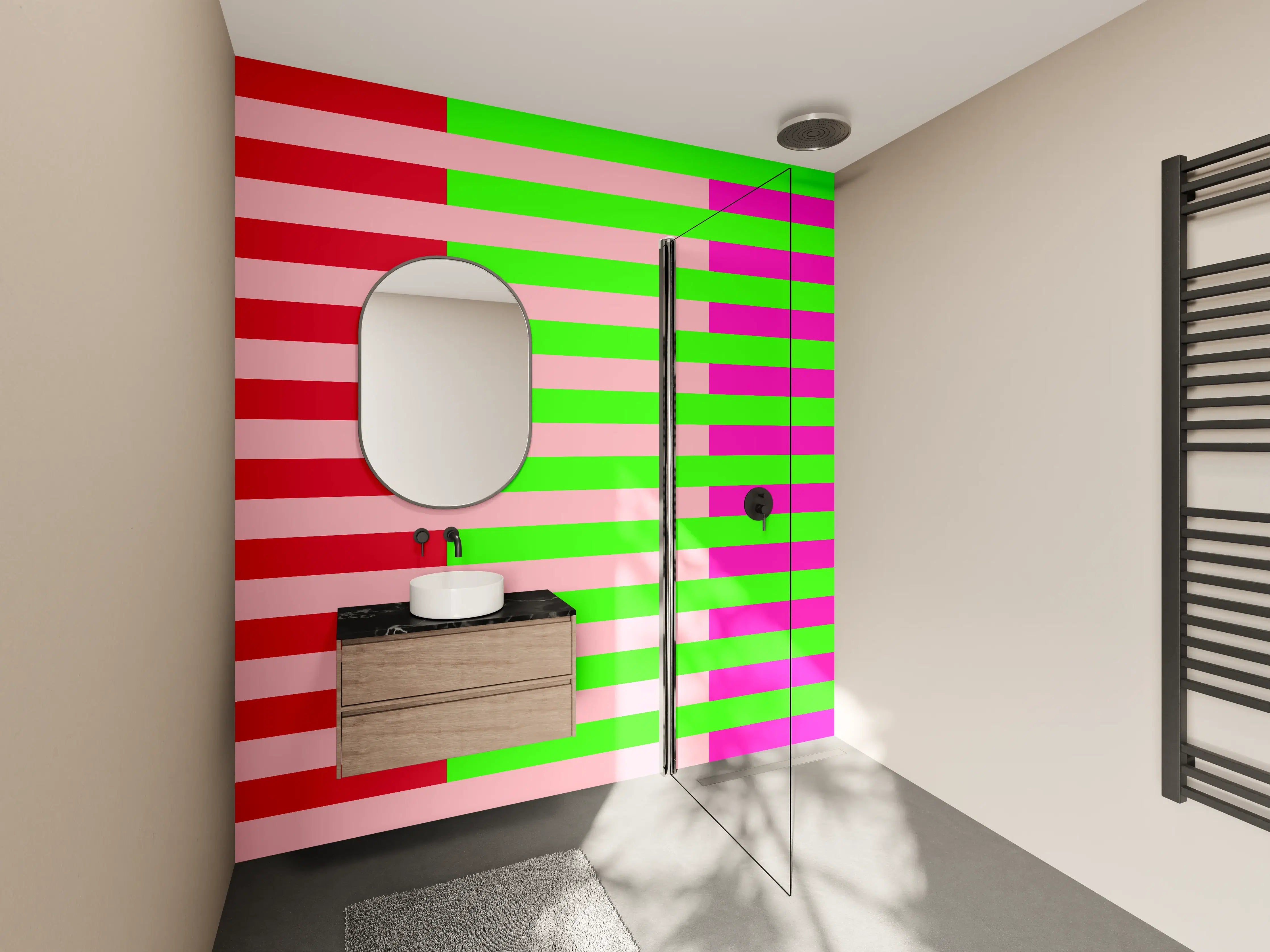 Wandverkleidung Bad - The Neons - Multy Stripes - Nox