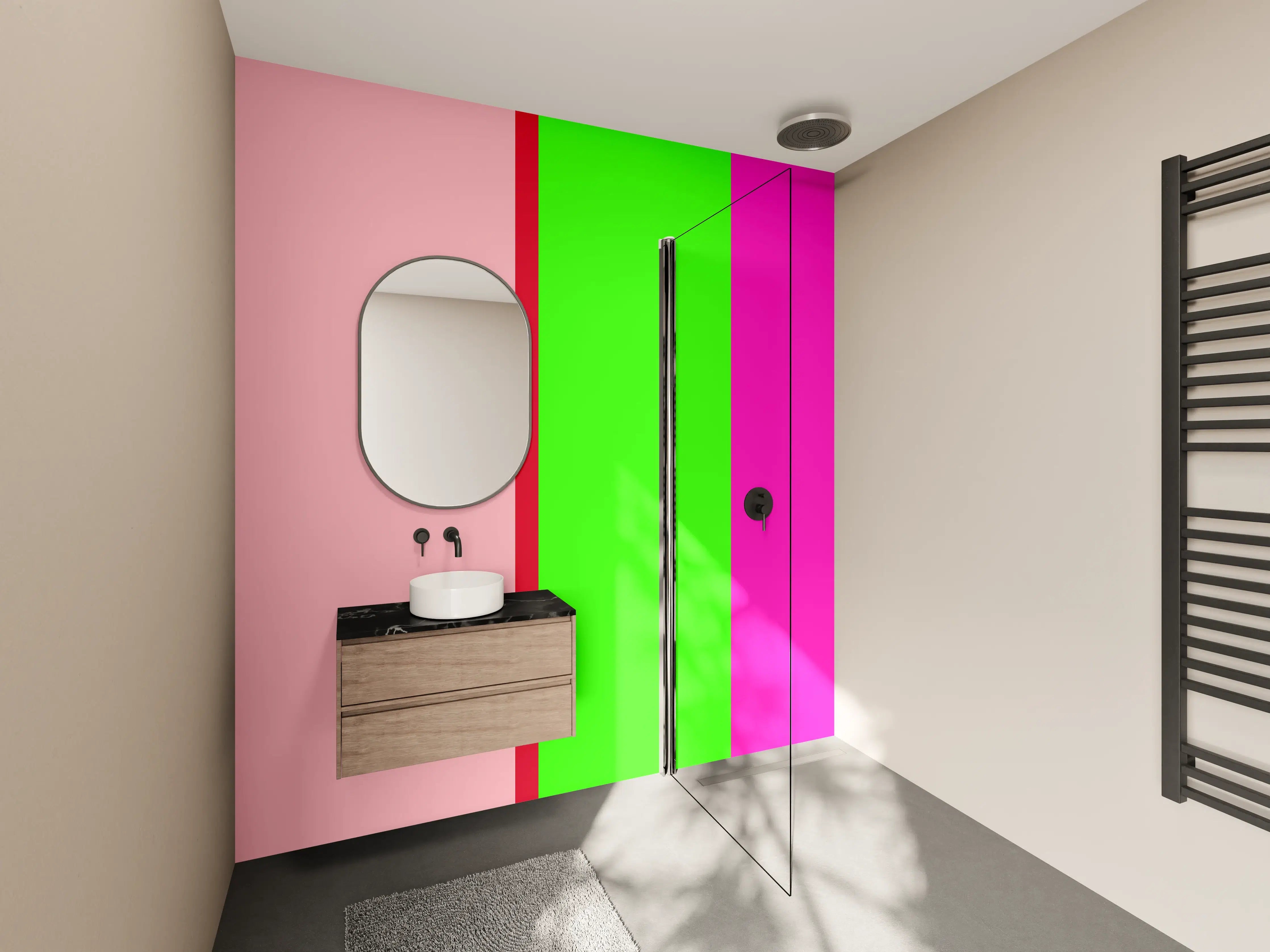Wandverkleidung Bad - The Neons - Vertikal - Nox