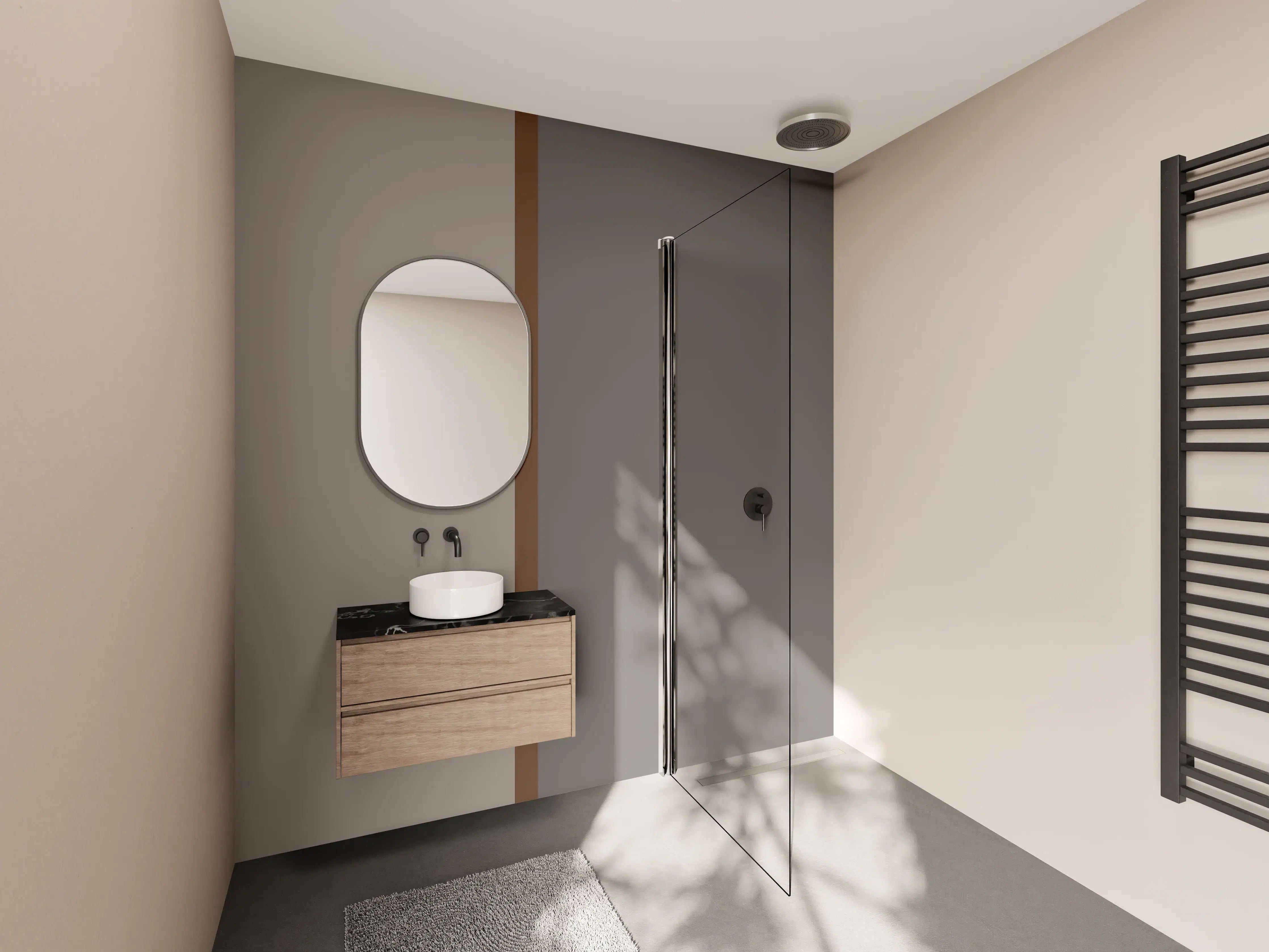 Wandverkleidung Bad - The Nudes - Easy Vertikal - Ash