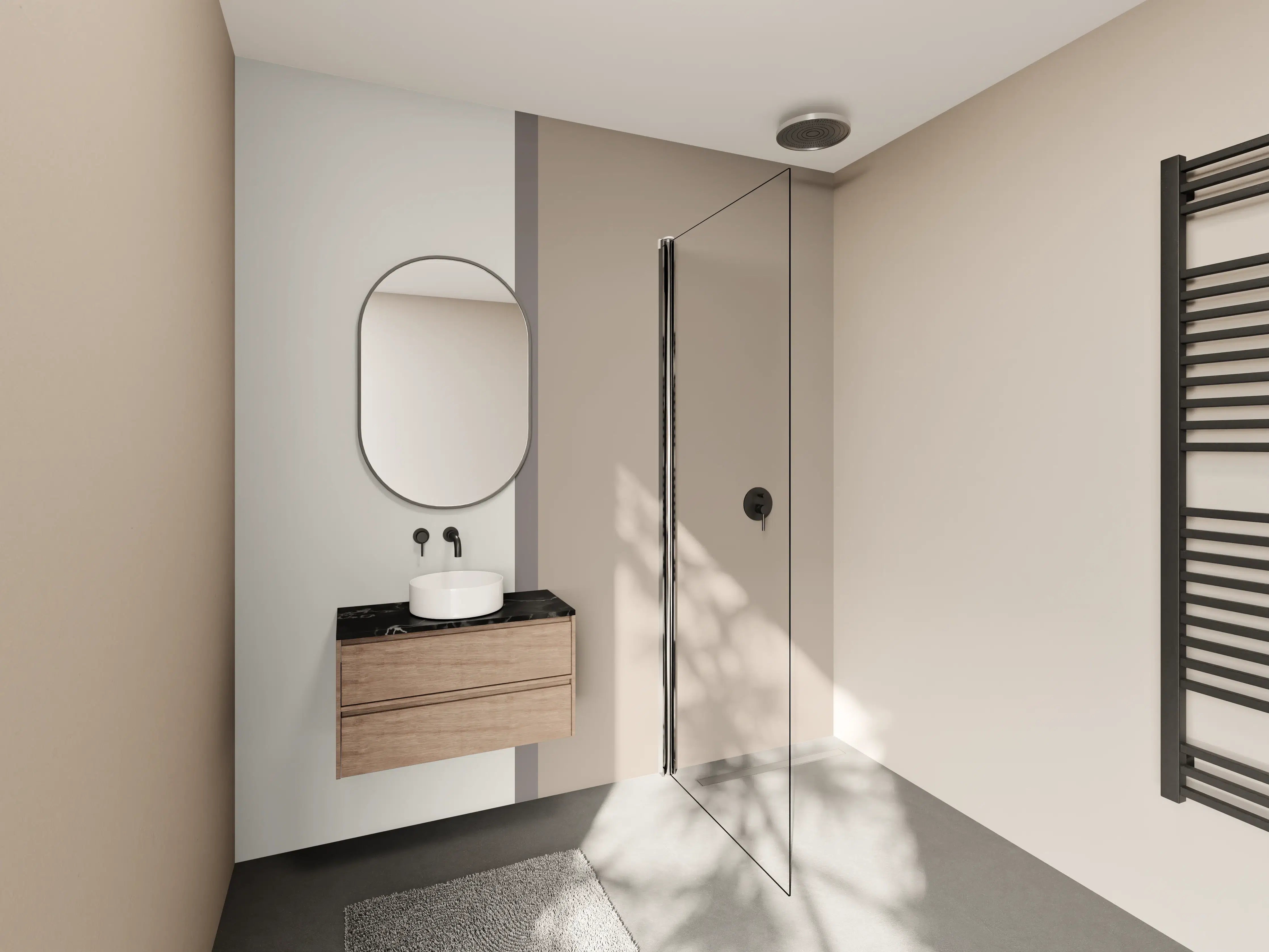 Wandverkleidung Bad - The Nudes - Easy Vertikal - Fog