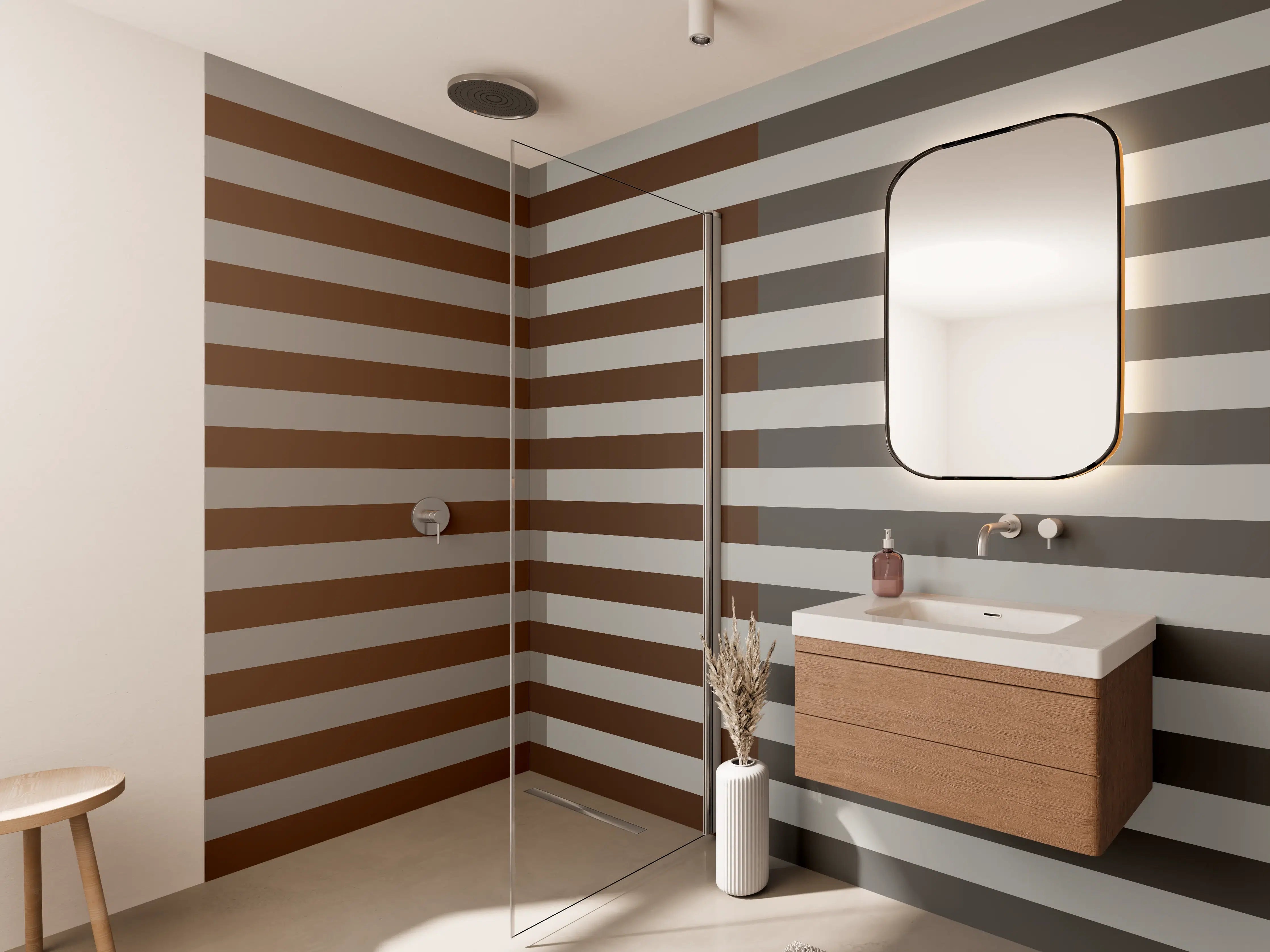Wandverkleidung Bad - The Nudes - Multy Stripes - Ash