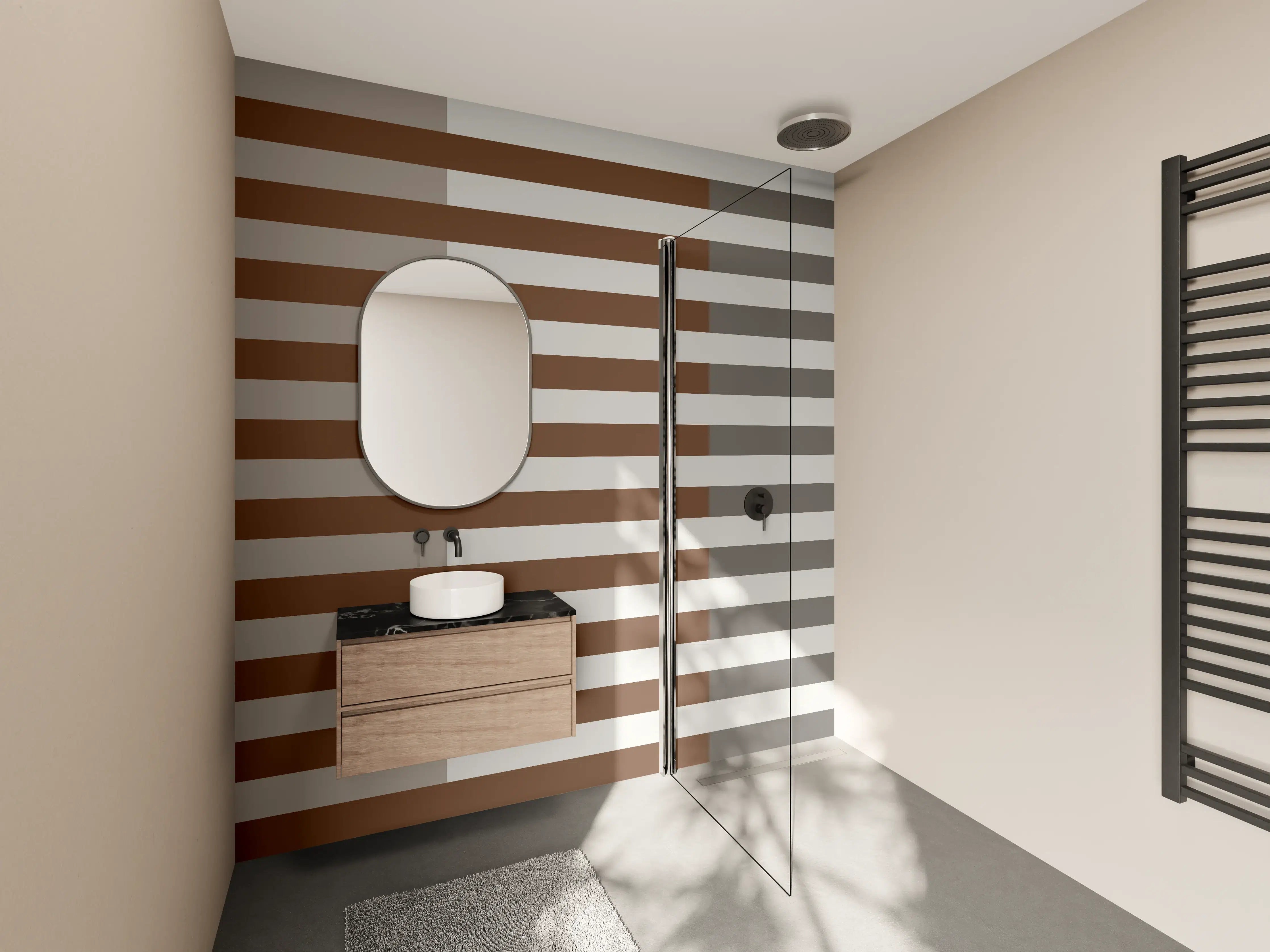 Wandverkleidung Bad - The Nudes - Multy Stripes - Ash