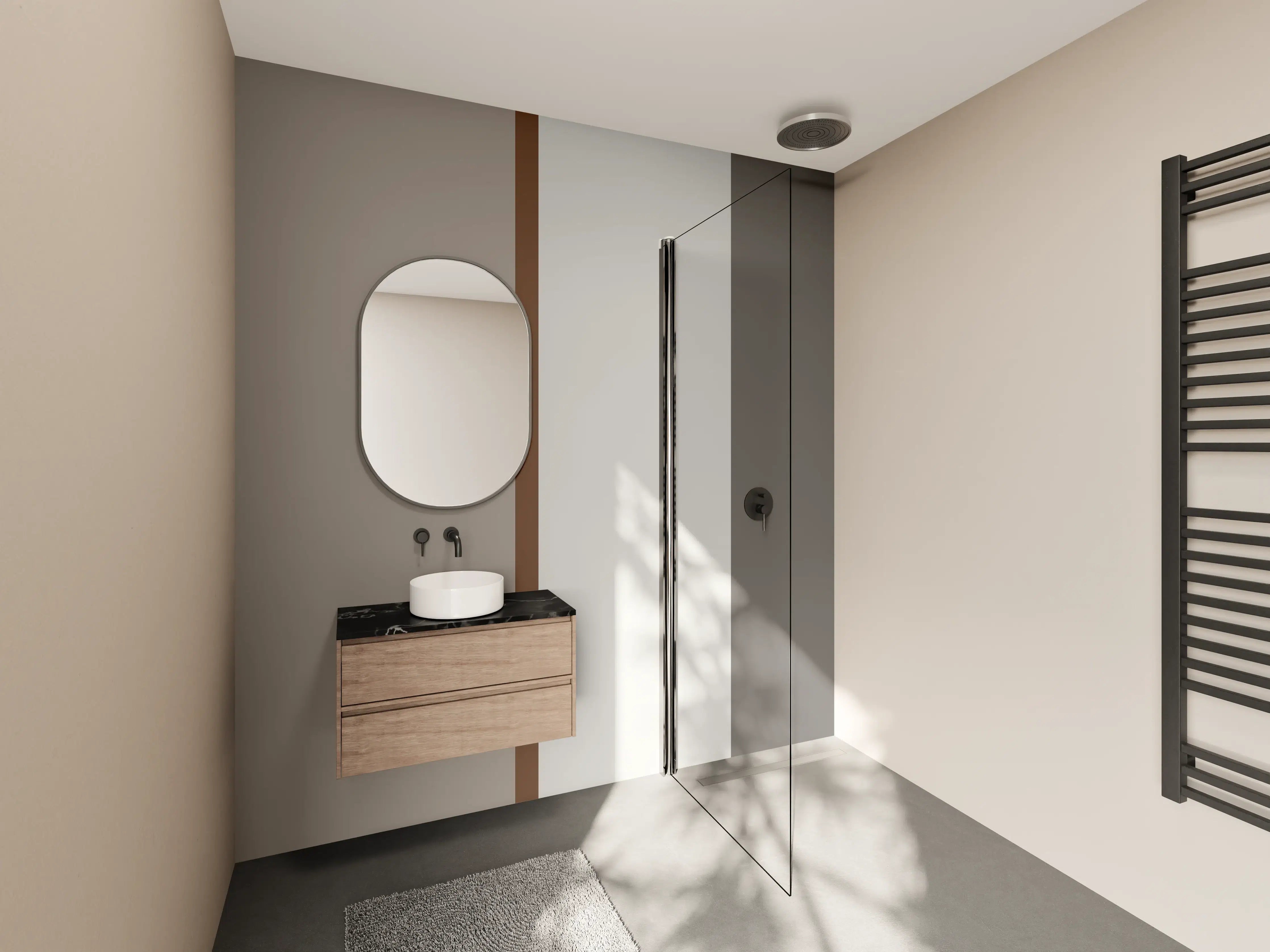 Wandverkleidung Bad - The Nudes - Vertikal - Ash