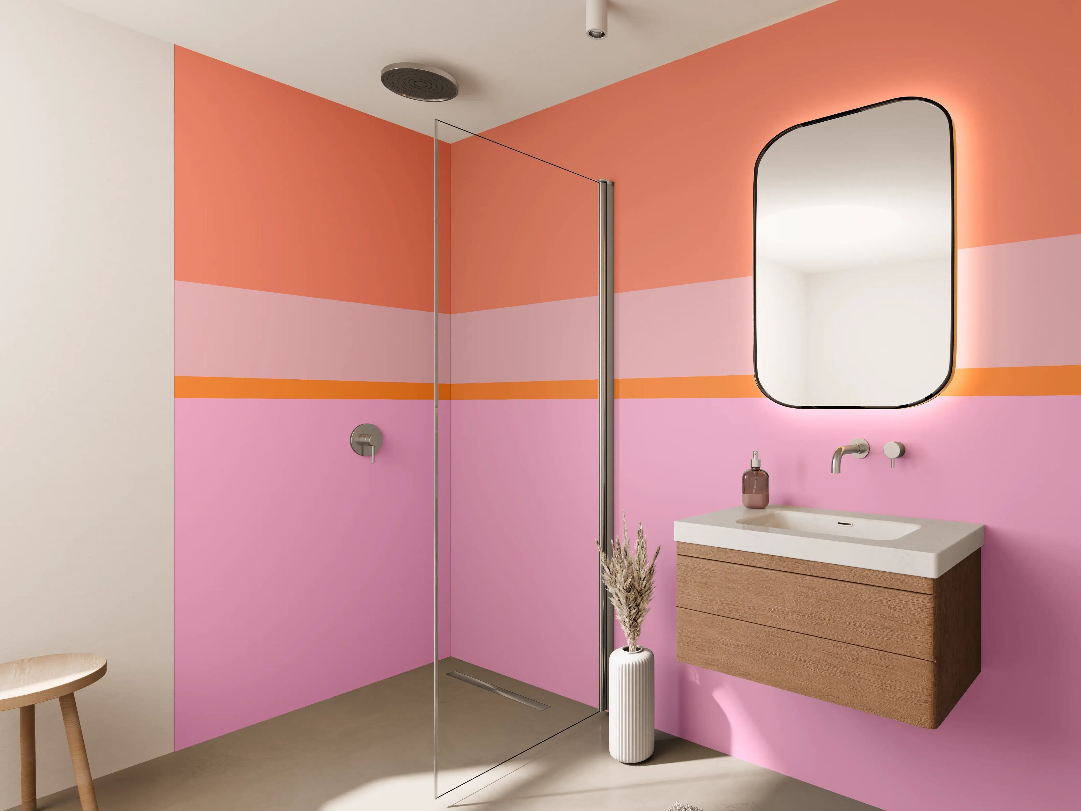 Wandverkleidung Bad - The Oranges - Horizontal - Coral