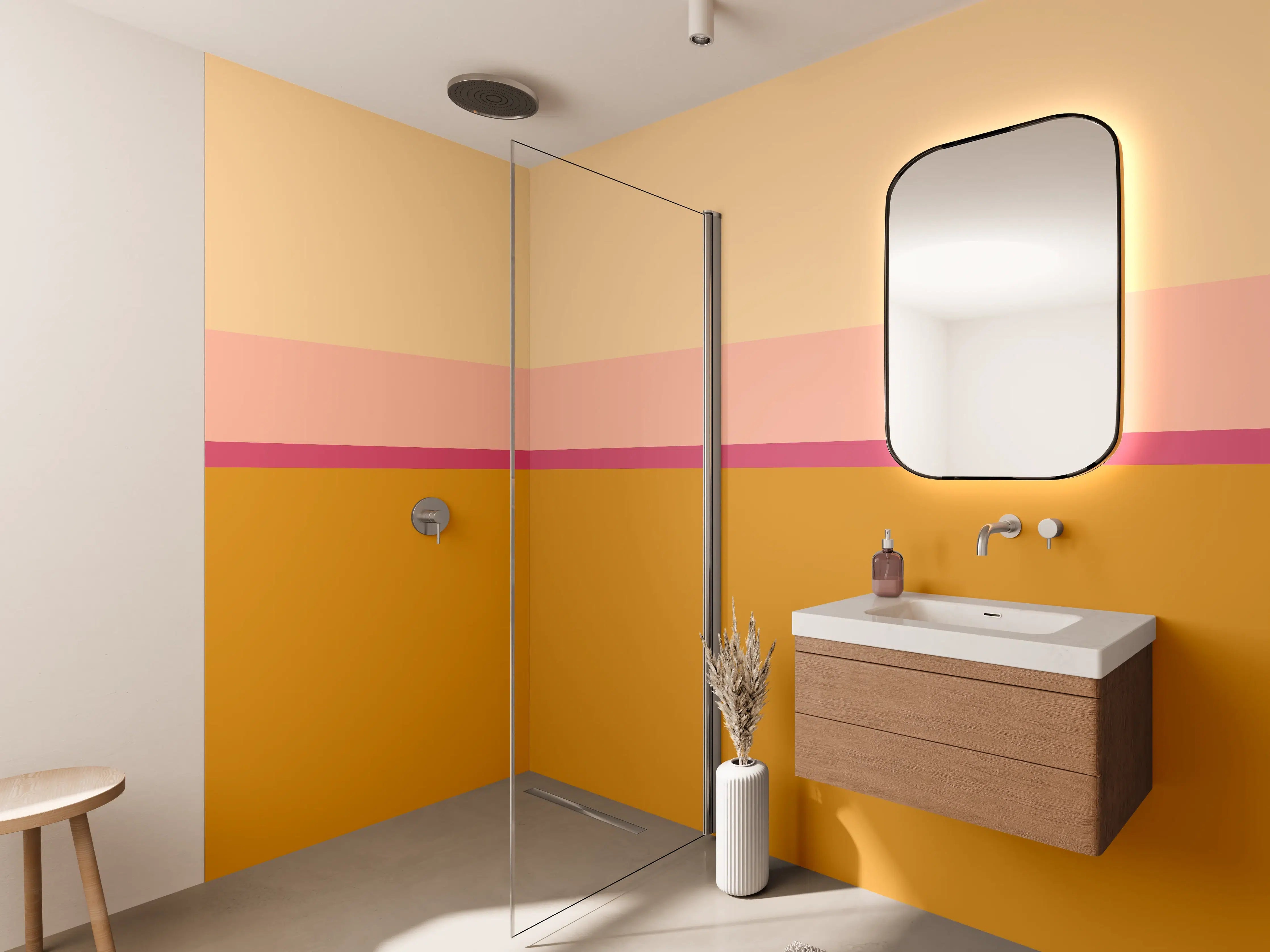 Wandverkleidung Bad - The Oranges - Horizontal - Cotton Candy