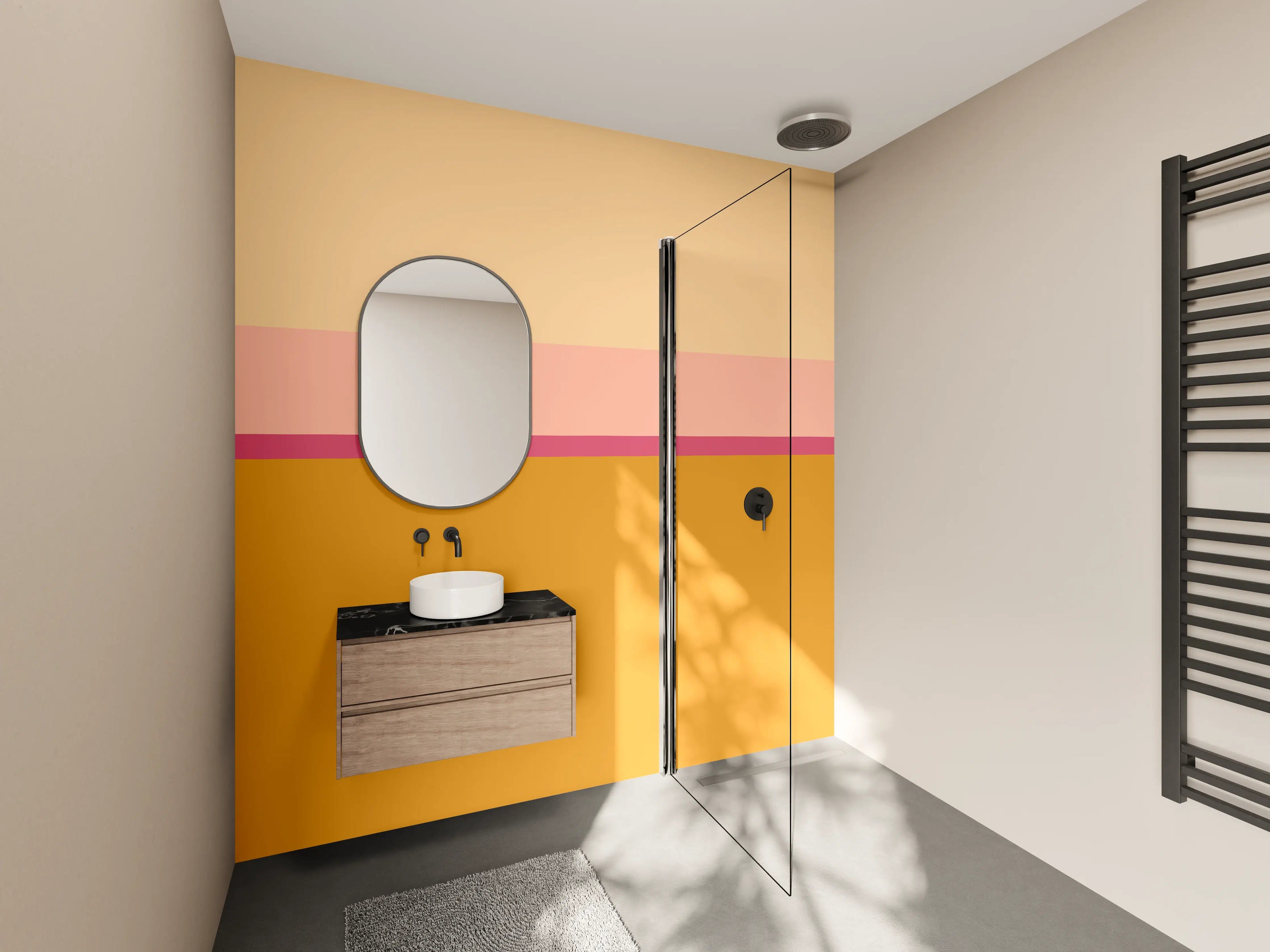 Wandverkleidung Bad - The Oranges - Horizontal - Cotton Candy