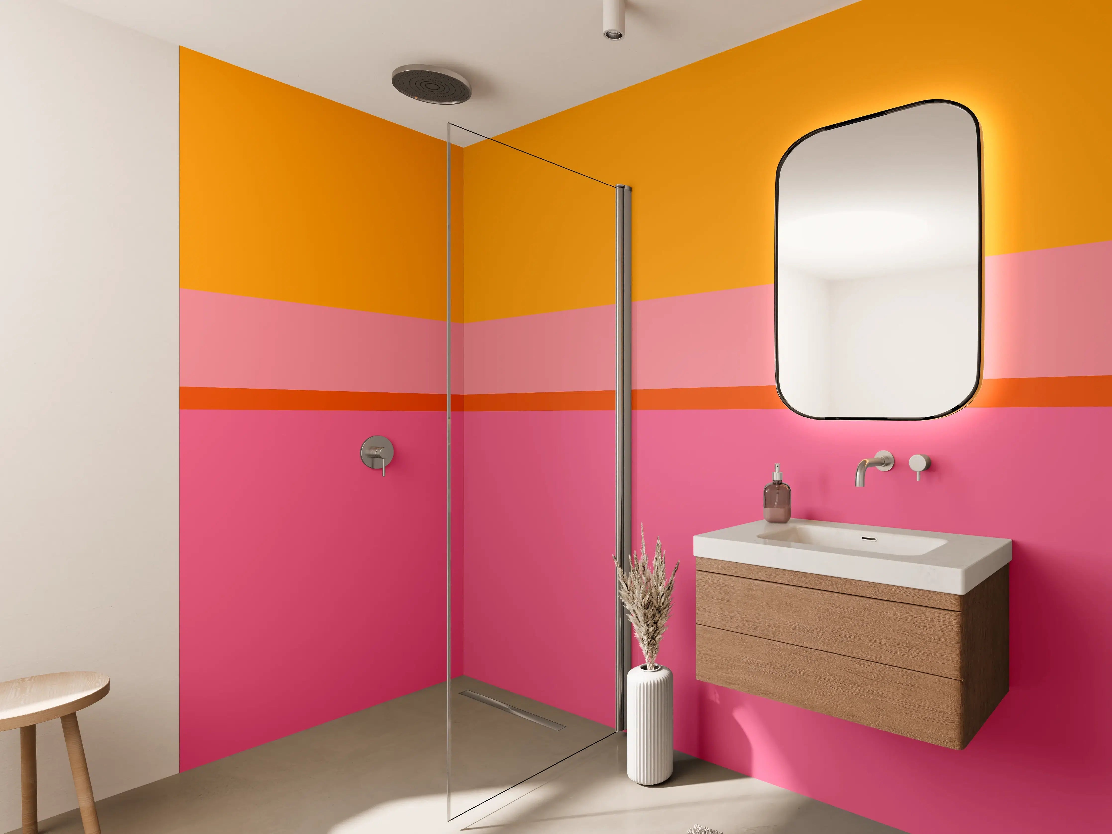 Wandverkleidung Bad - The Oranges - Horizontal - Raspberry