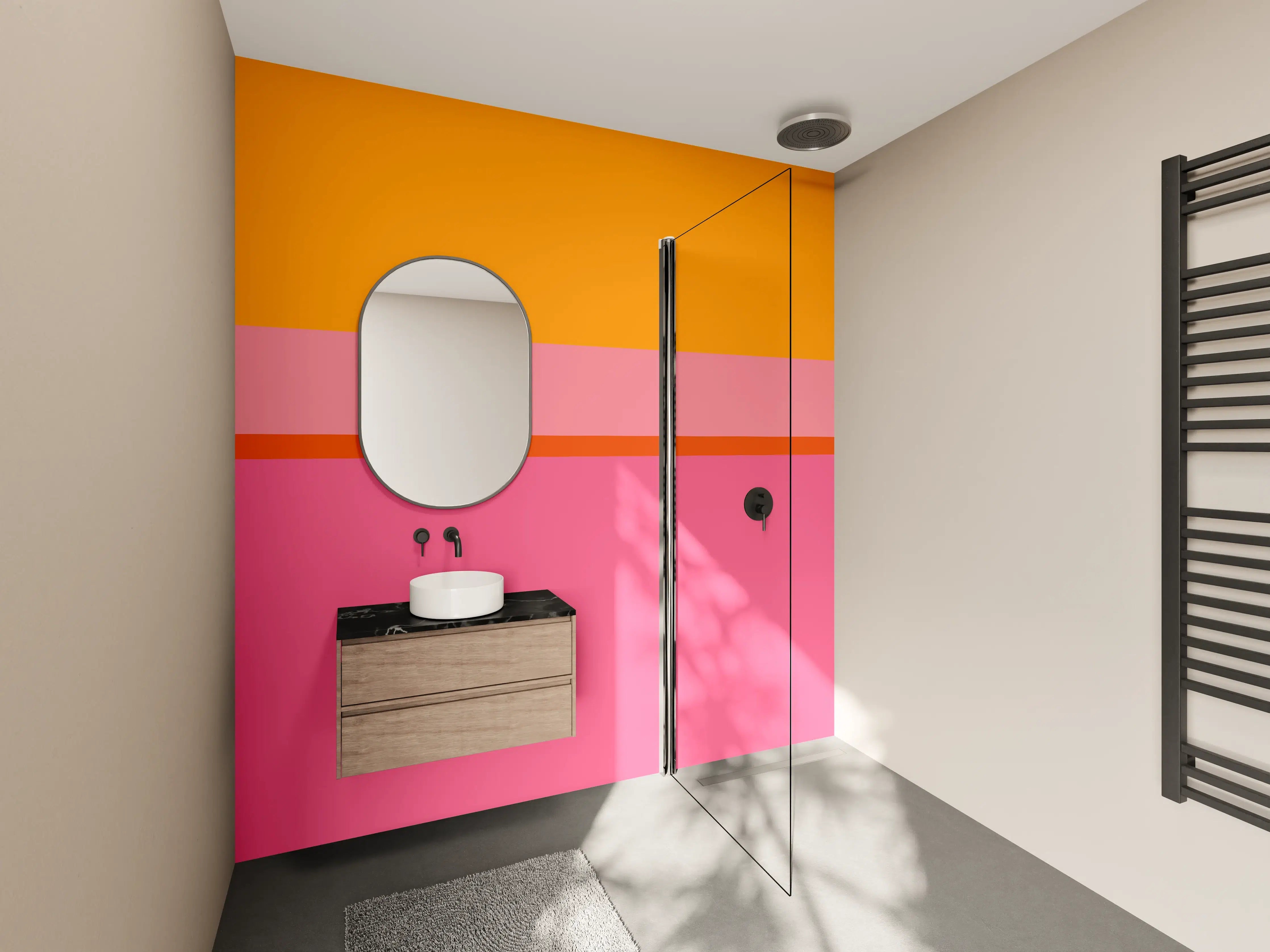 Wandverkleidung Bad - The Oranges - Horizontal - Raspberry