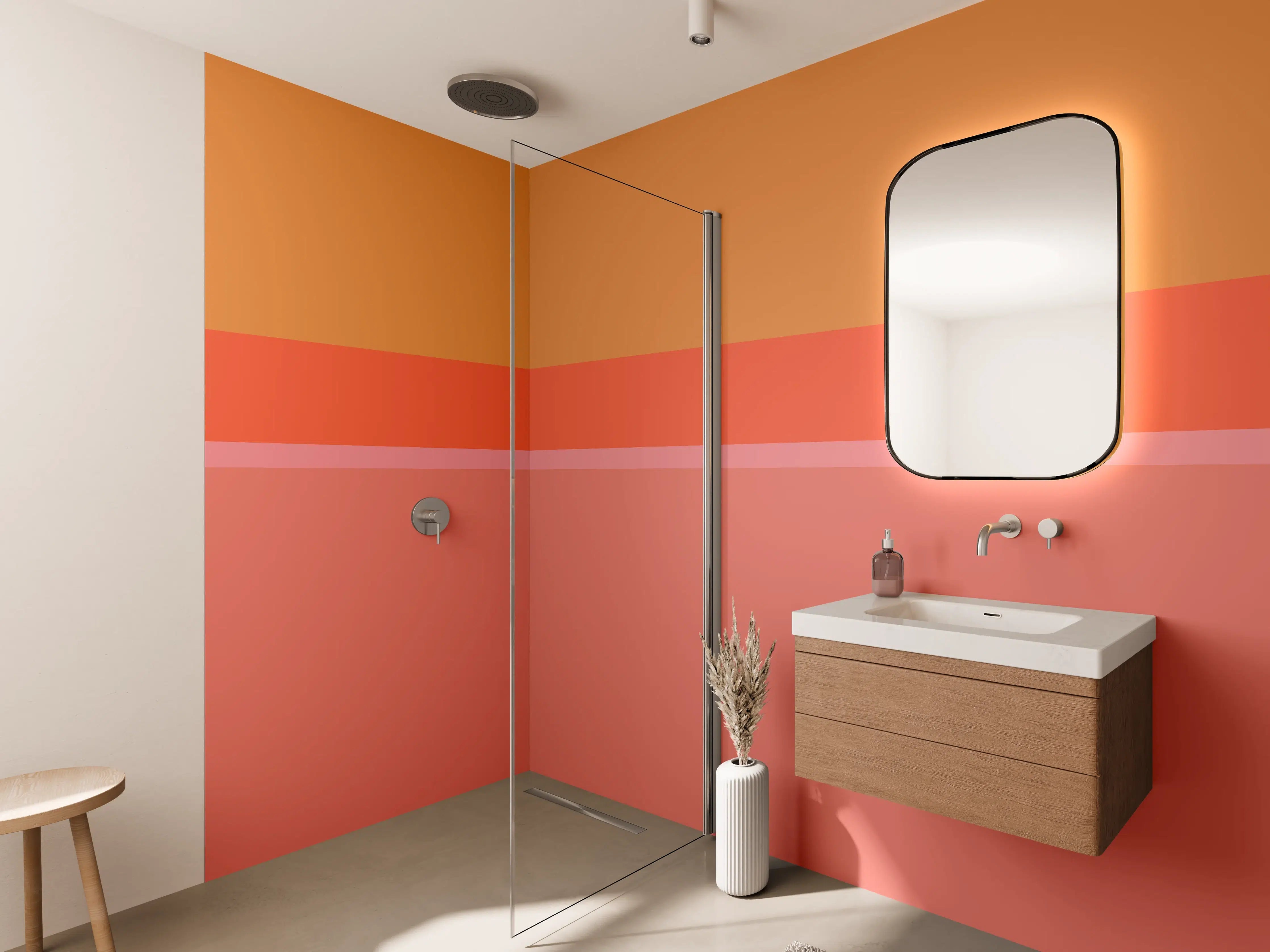 Wandverkleidung Bad - The Oranges - Horizontal - Salmon