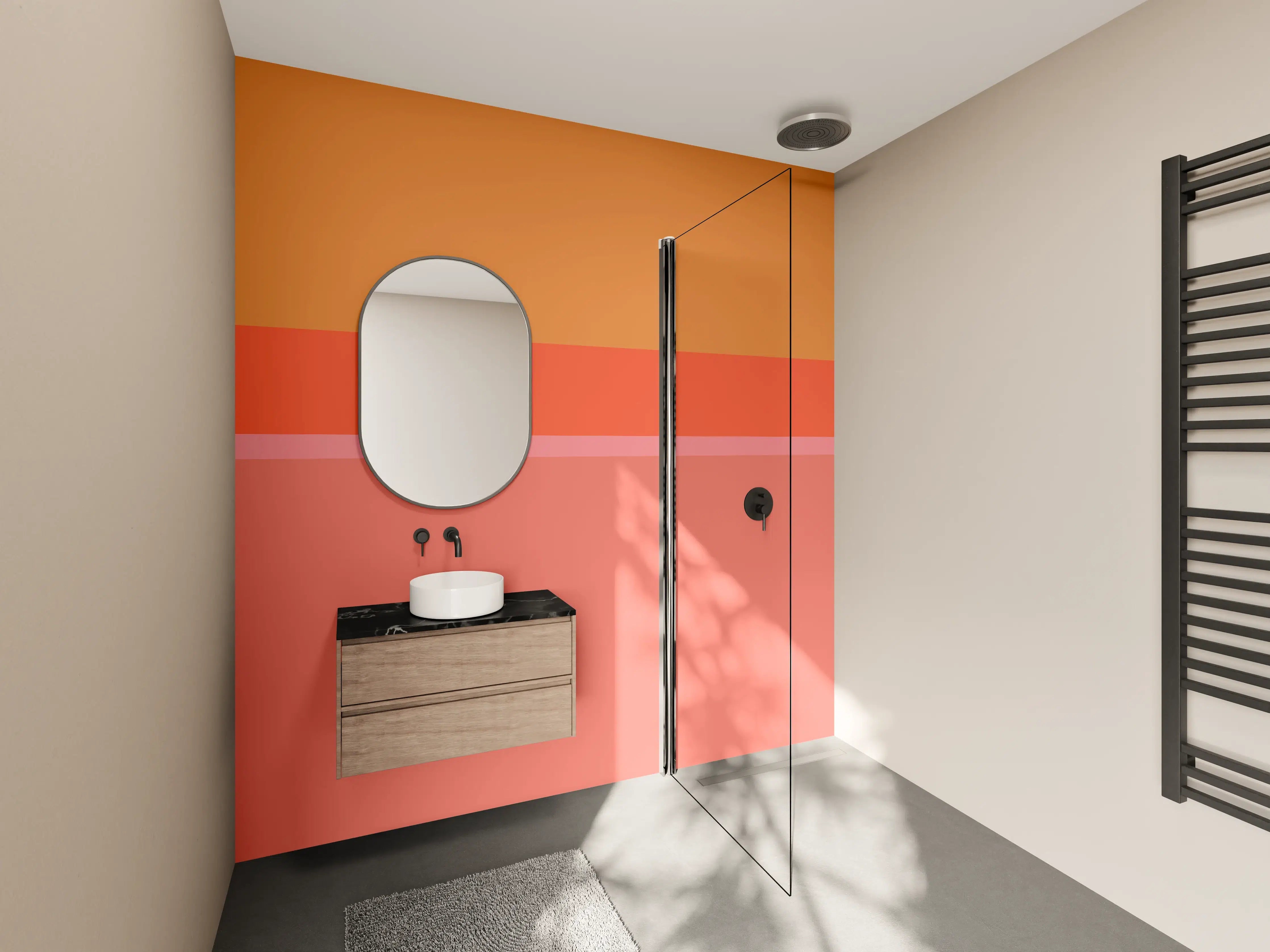 Wandverkleidung Bad - The Oranges - Horizontal - Salmon