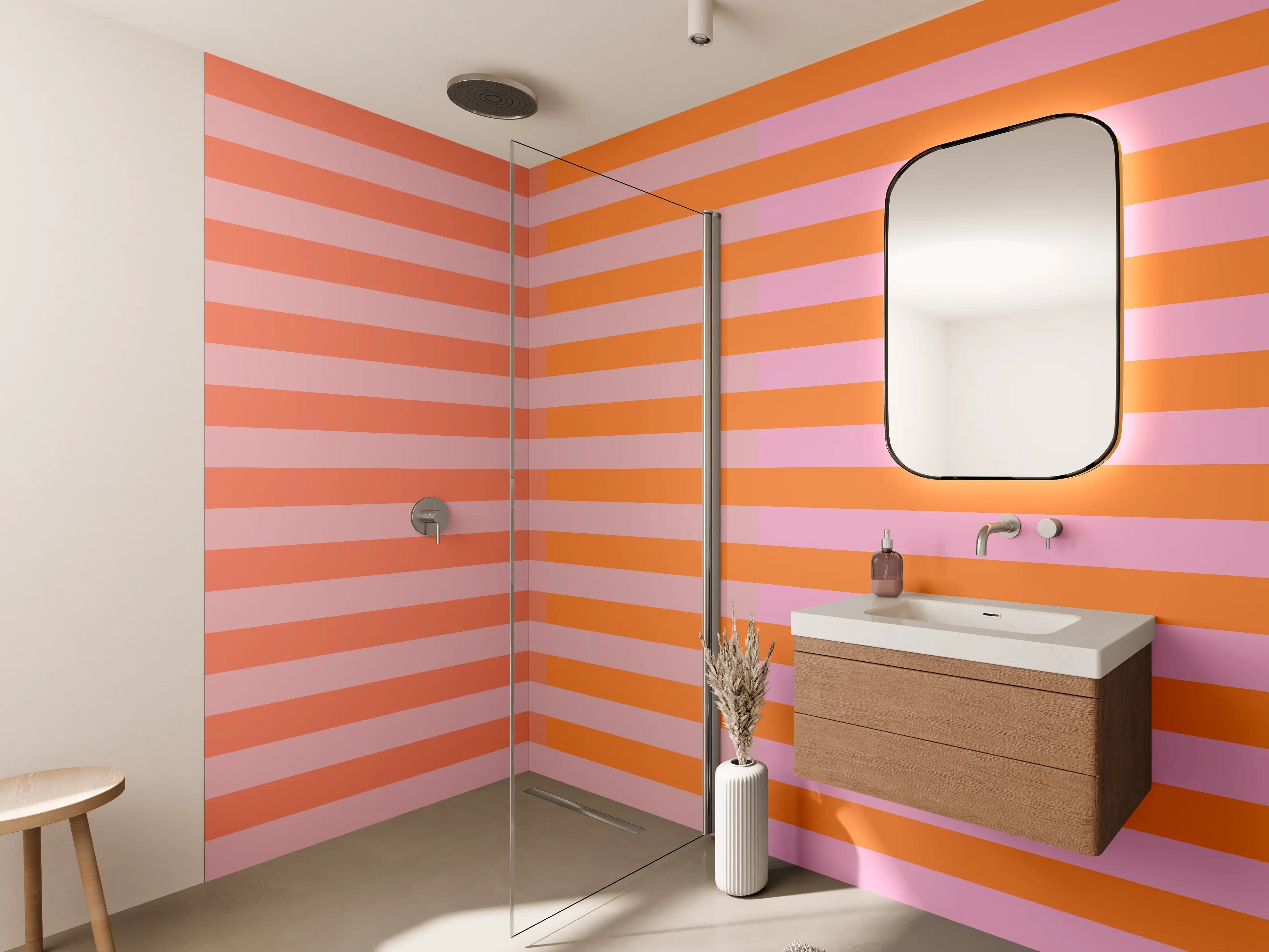Wandverkleidung Bad - The Oranges - Multy Stripes - Coral