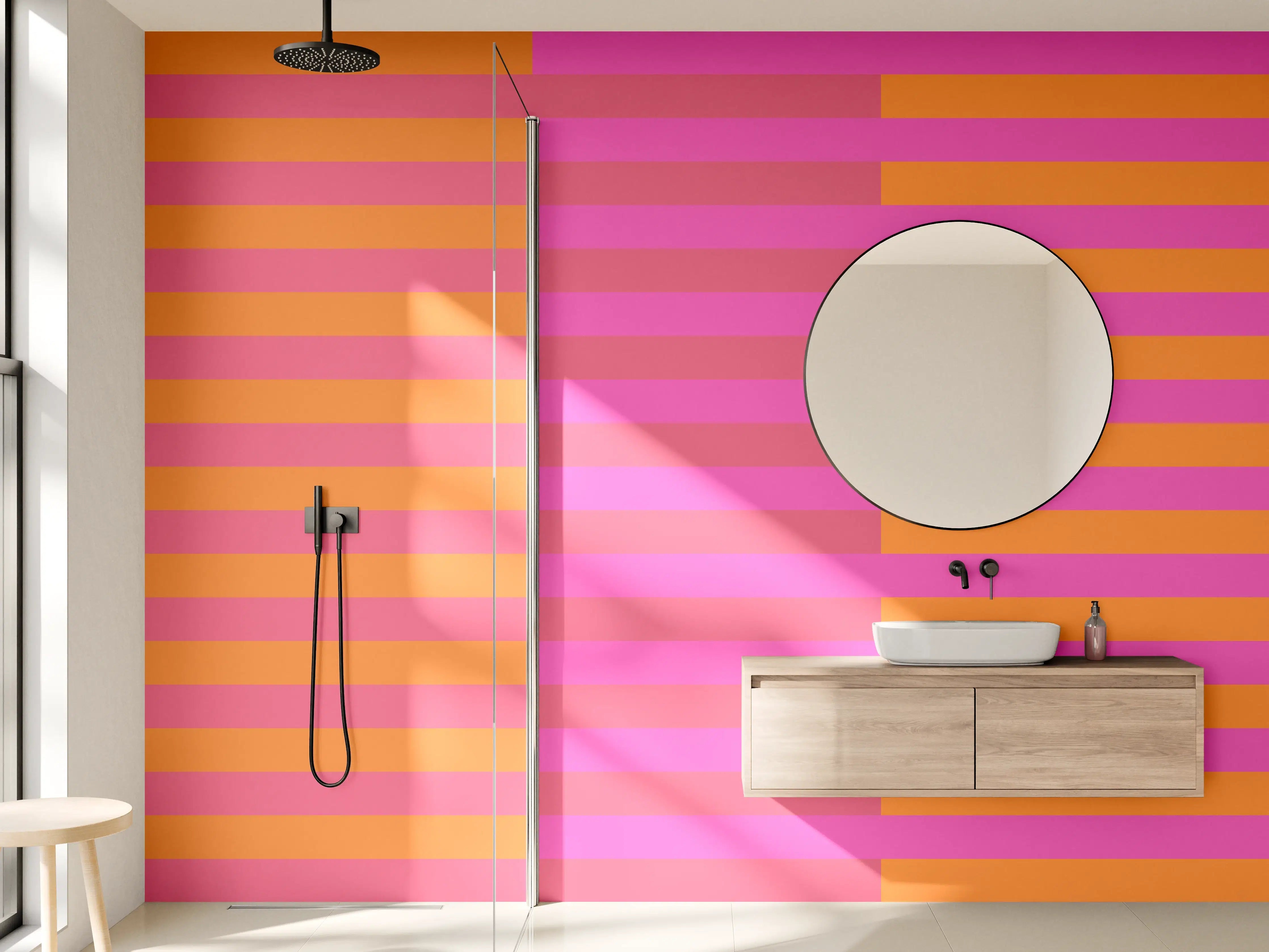 Wandverkleidung Bad - The Oranges - Multy Stripes - Fuchsia