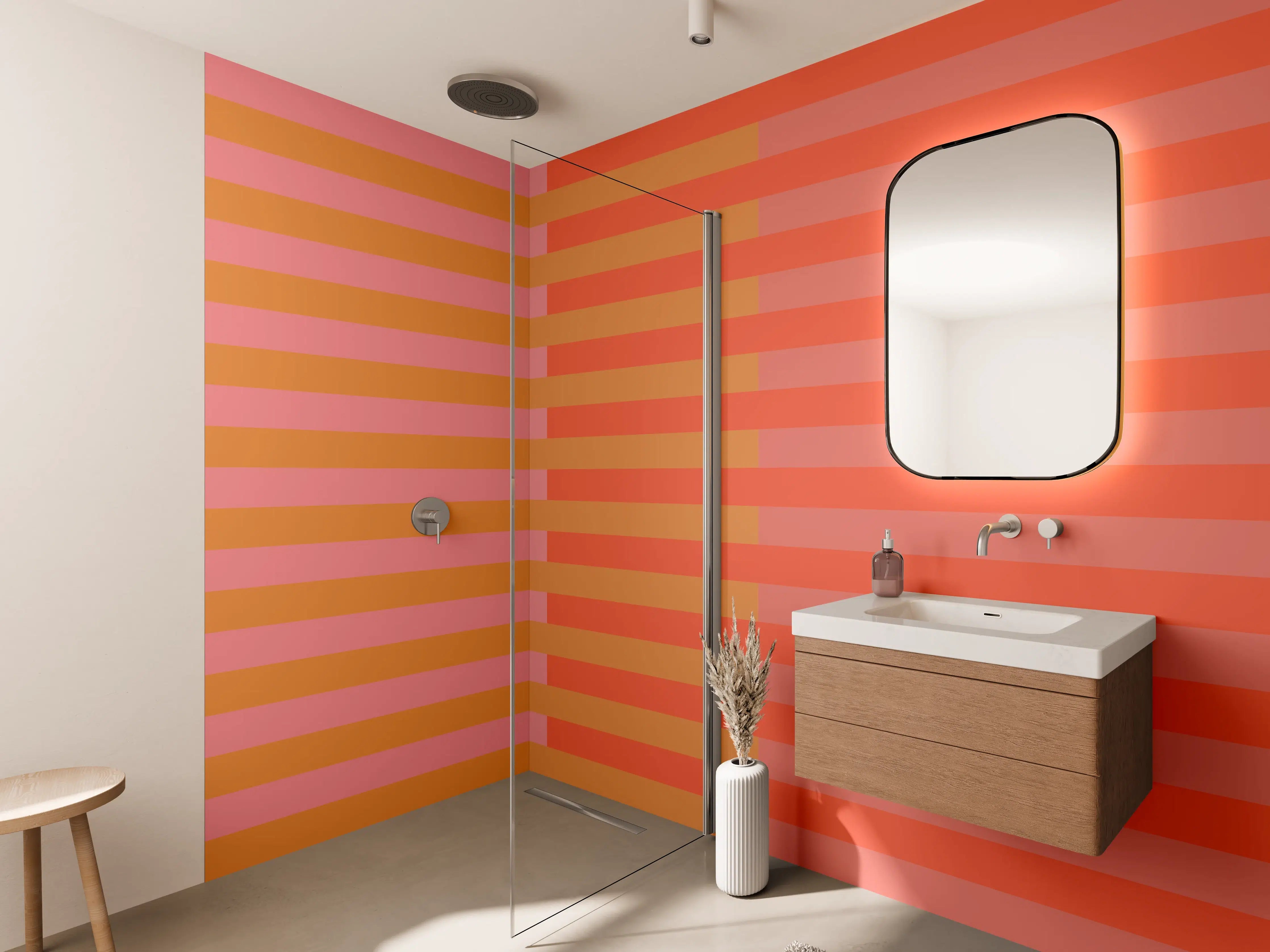 Wandverkleidung Bad - The Oranges - Multy Stripes - Salmon