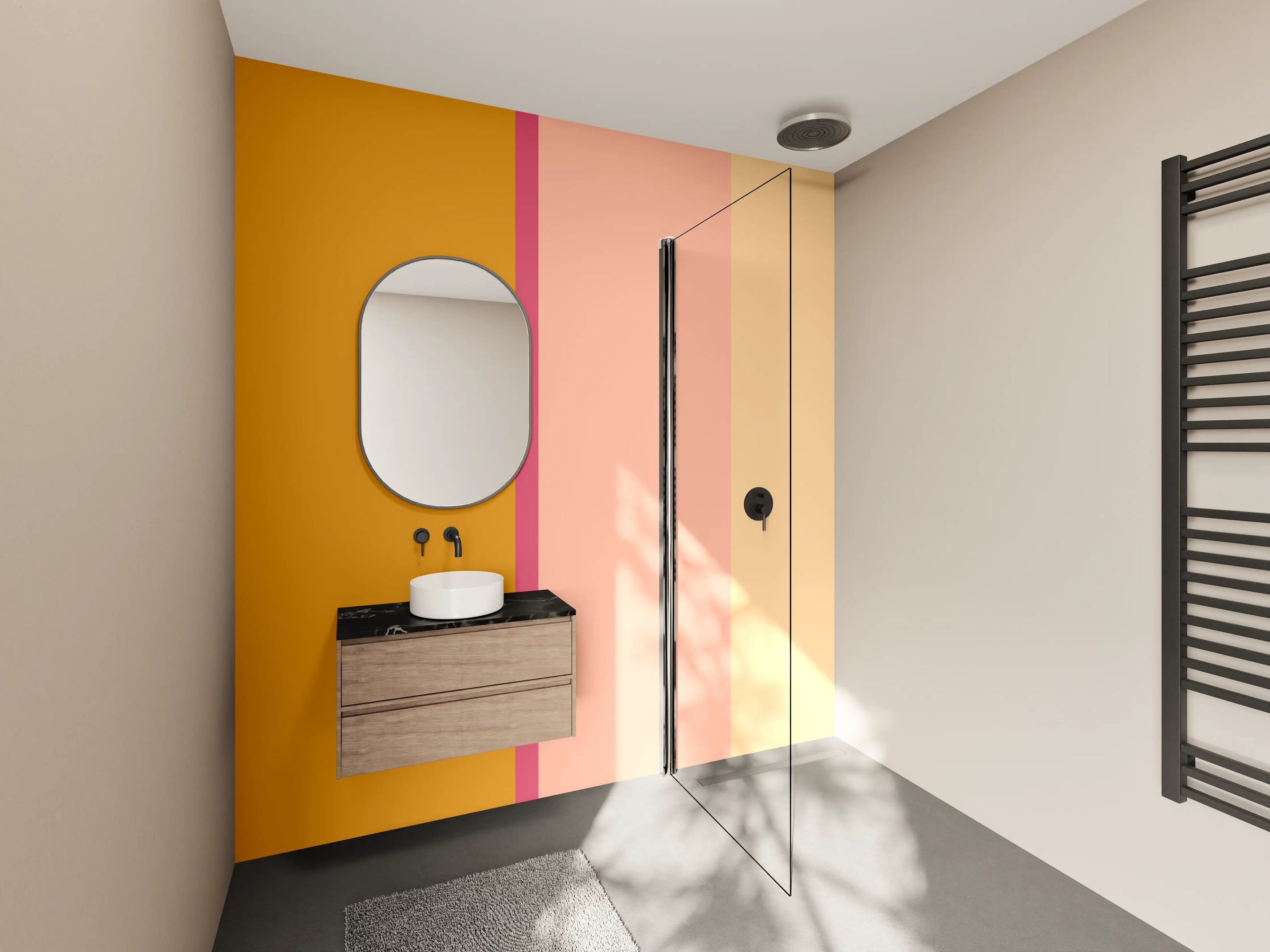 Wandverkleidung Bad - The Oranges - Vertical - Cotton Candy