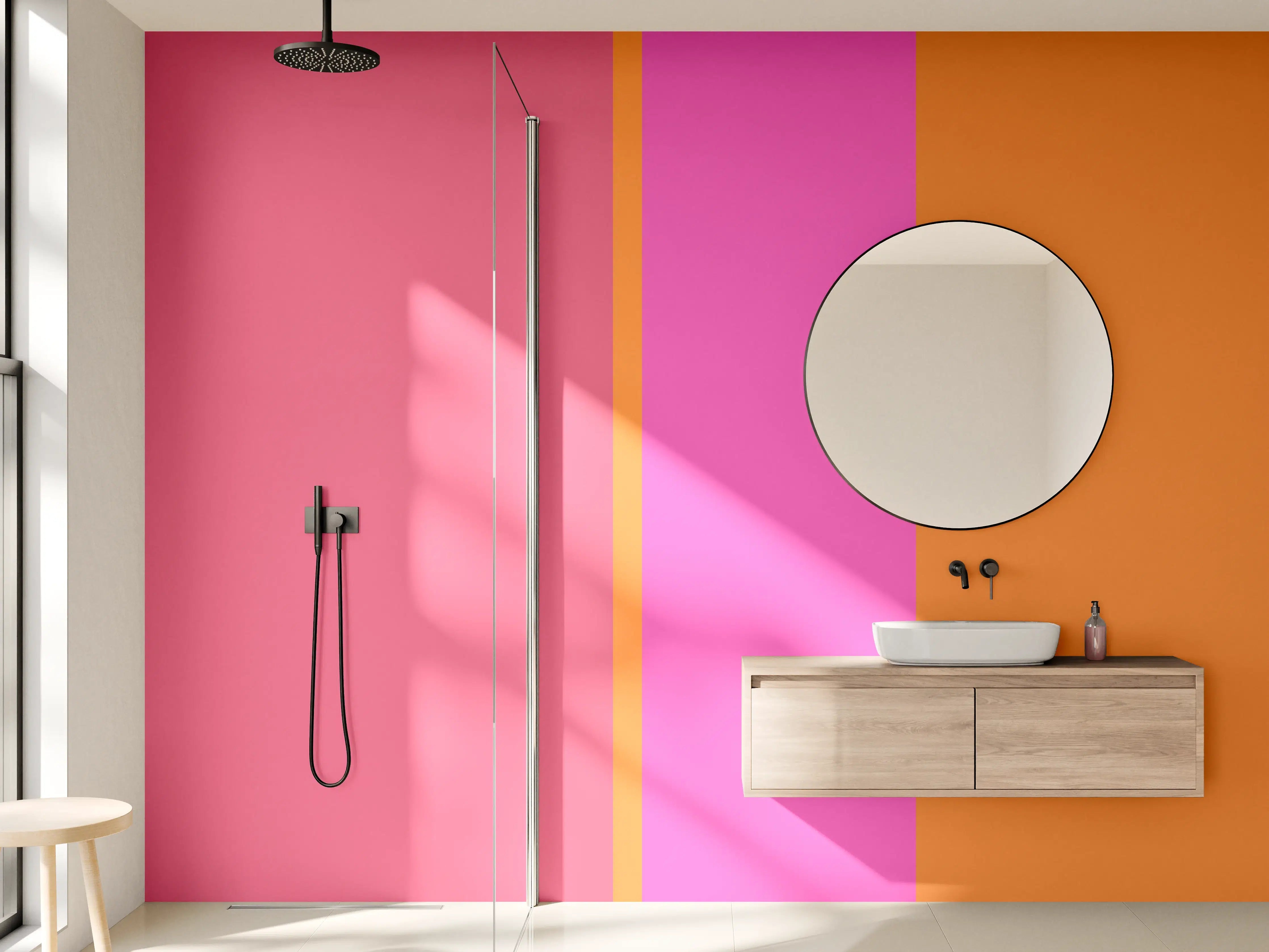 Wandverkleidung Bad - The Oranges - Vertical - Fuchsia