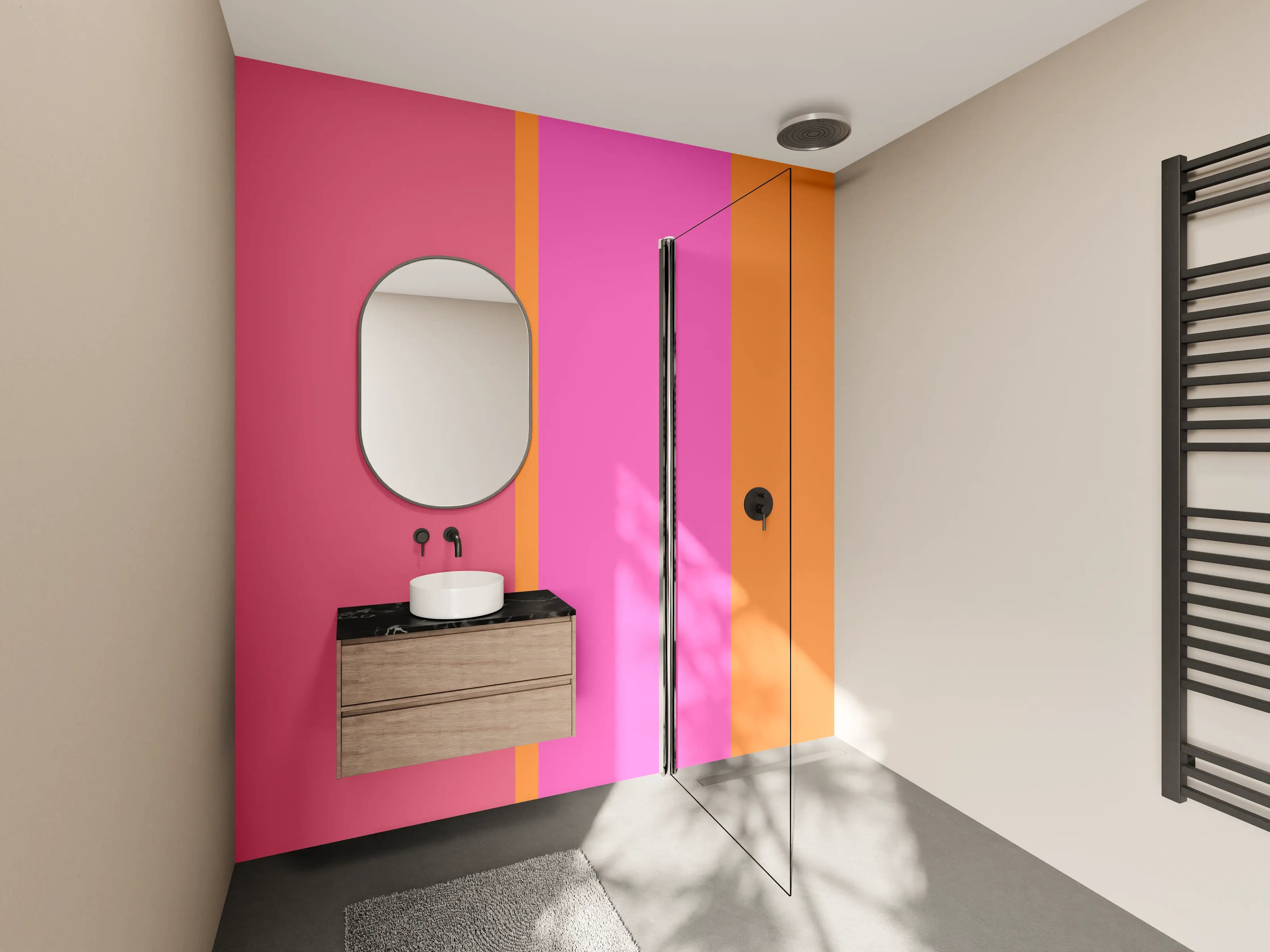 Wandverkleidung Bad - The Oranges - Vertical - Fuchsia