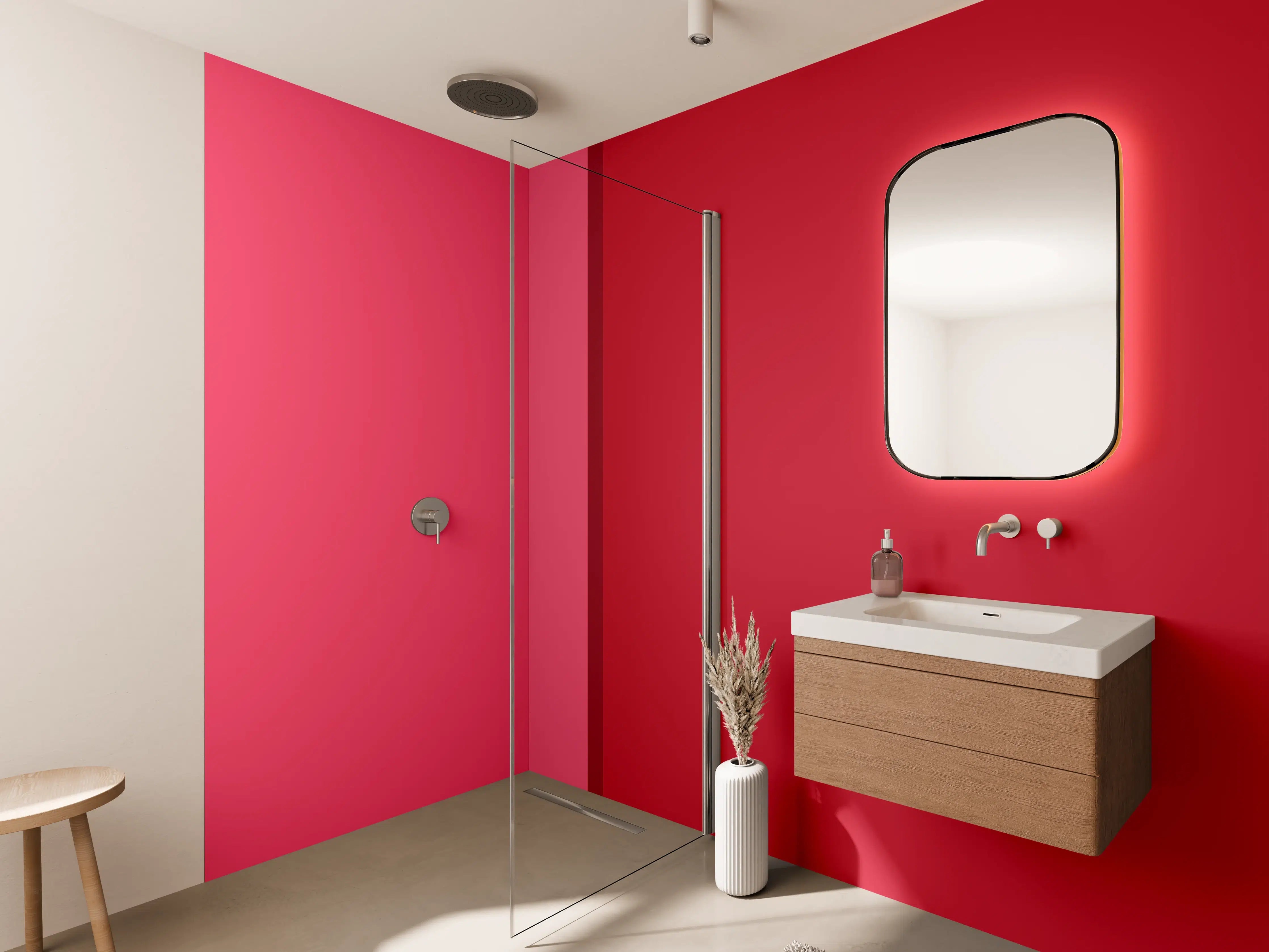 Wandverkleidung Bad - The Reds - Easy Vertikal - Pommagranate