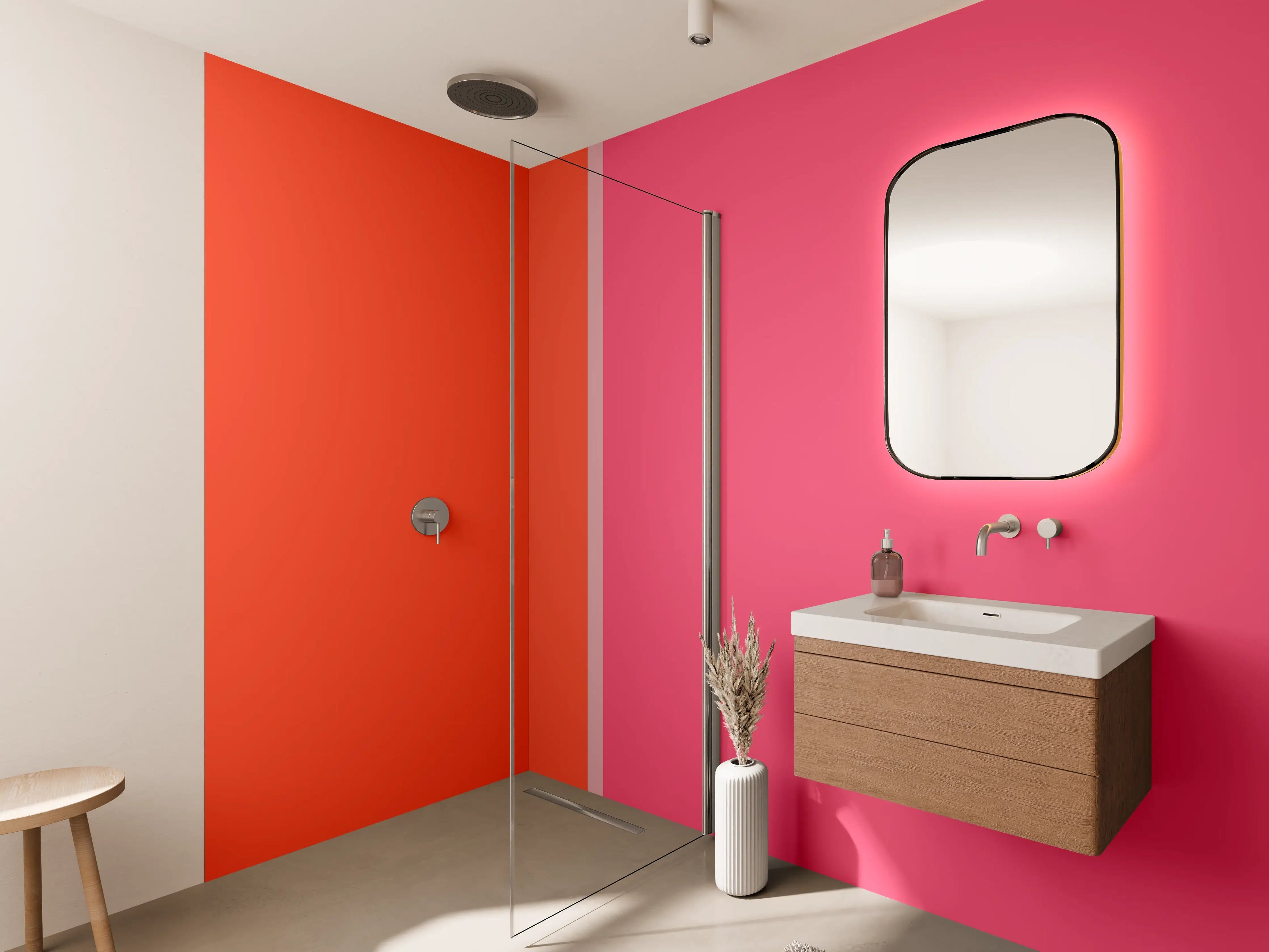 Wandverkleidung Bad - The Reds - Easy Vertikal - Strawberry