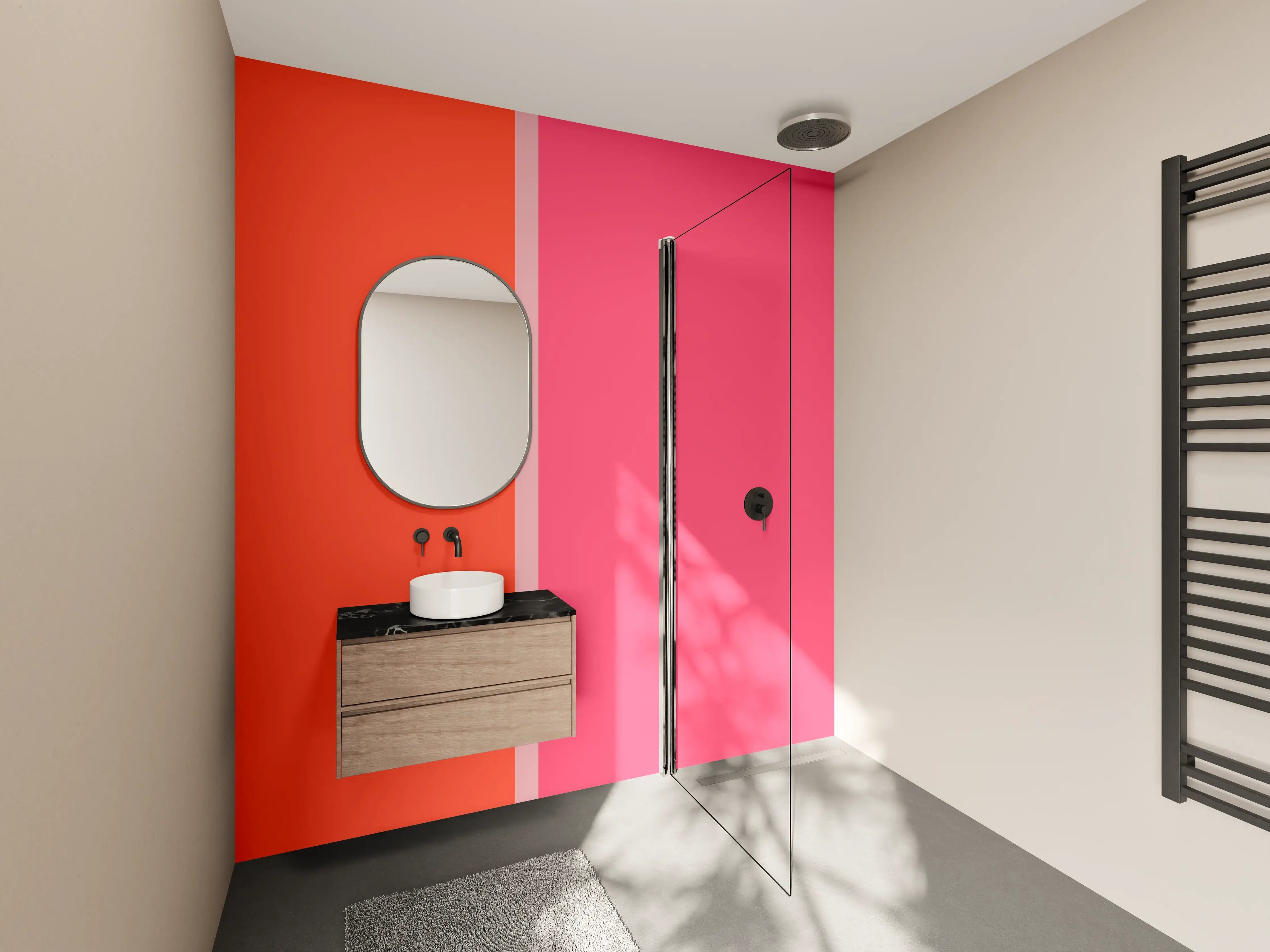 Wandverkleidung Bad - The Reds - Easy Vertikal - Strawberry