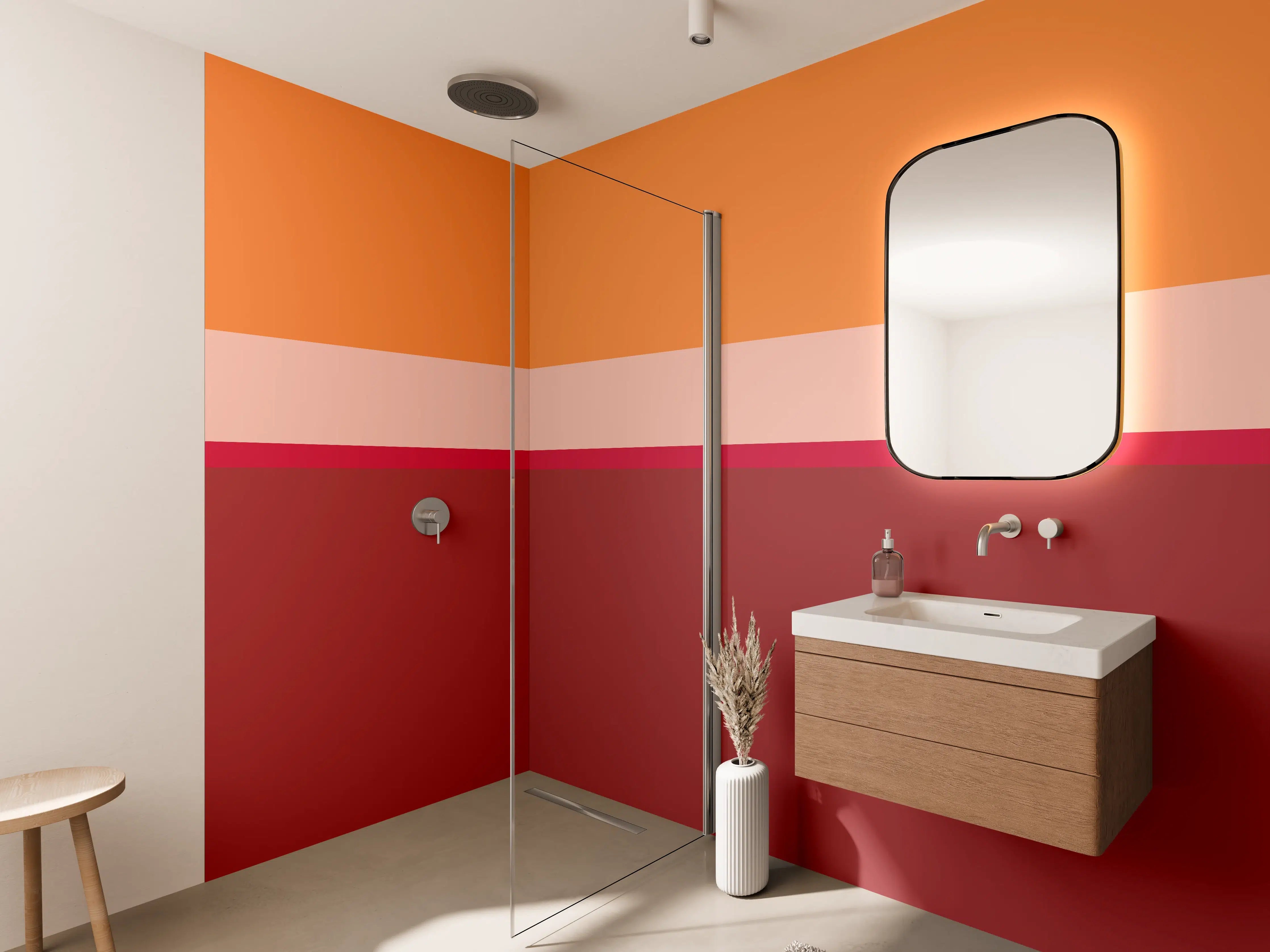Wandverkleidung Bad - The Reds - Horizontal - Sangria