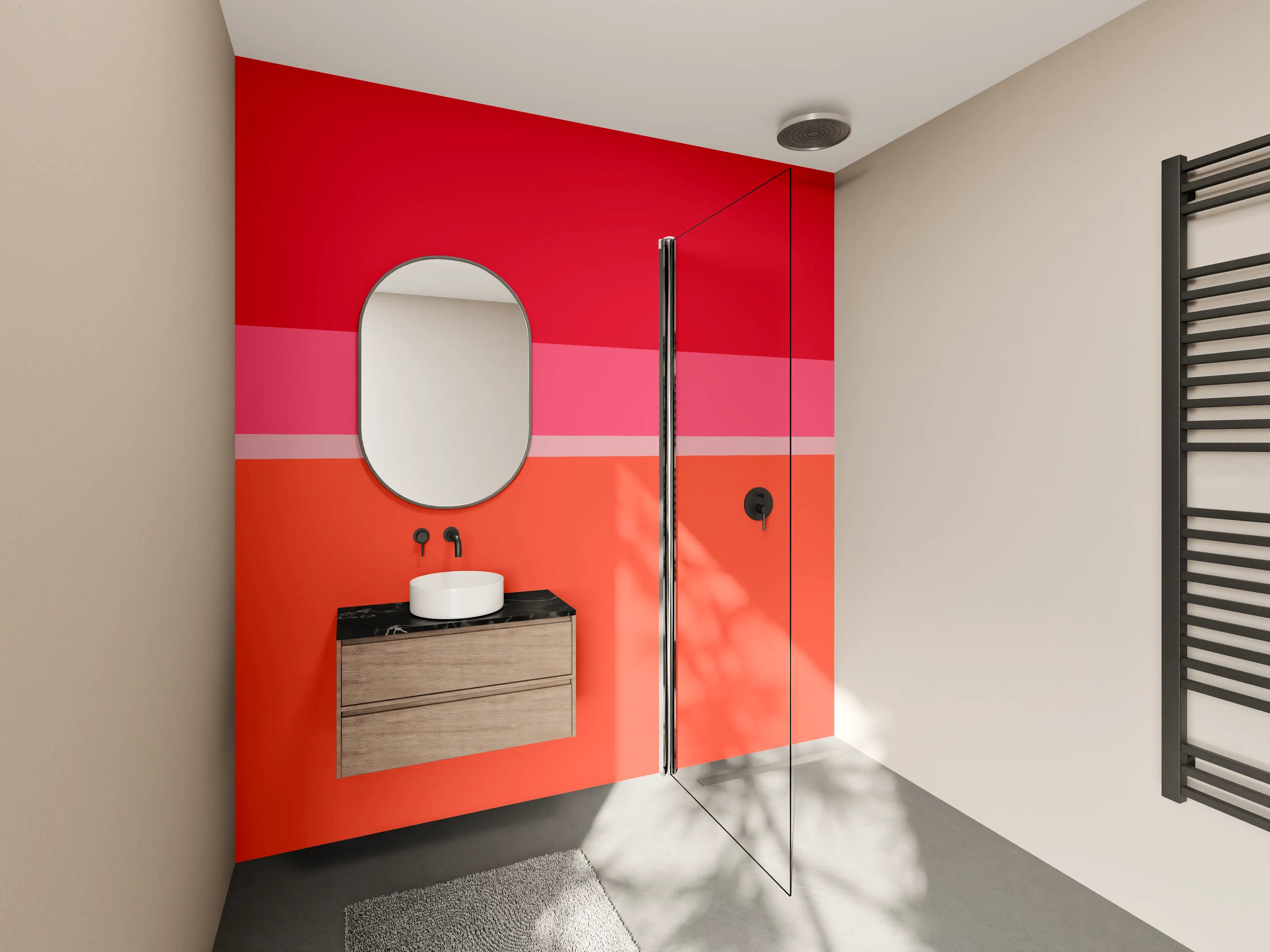 Wandverkleidung Bad - The Reds - Horizontal - Strawberry
