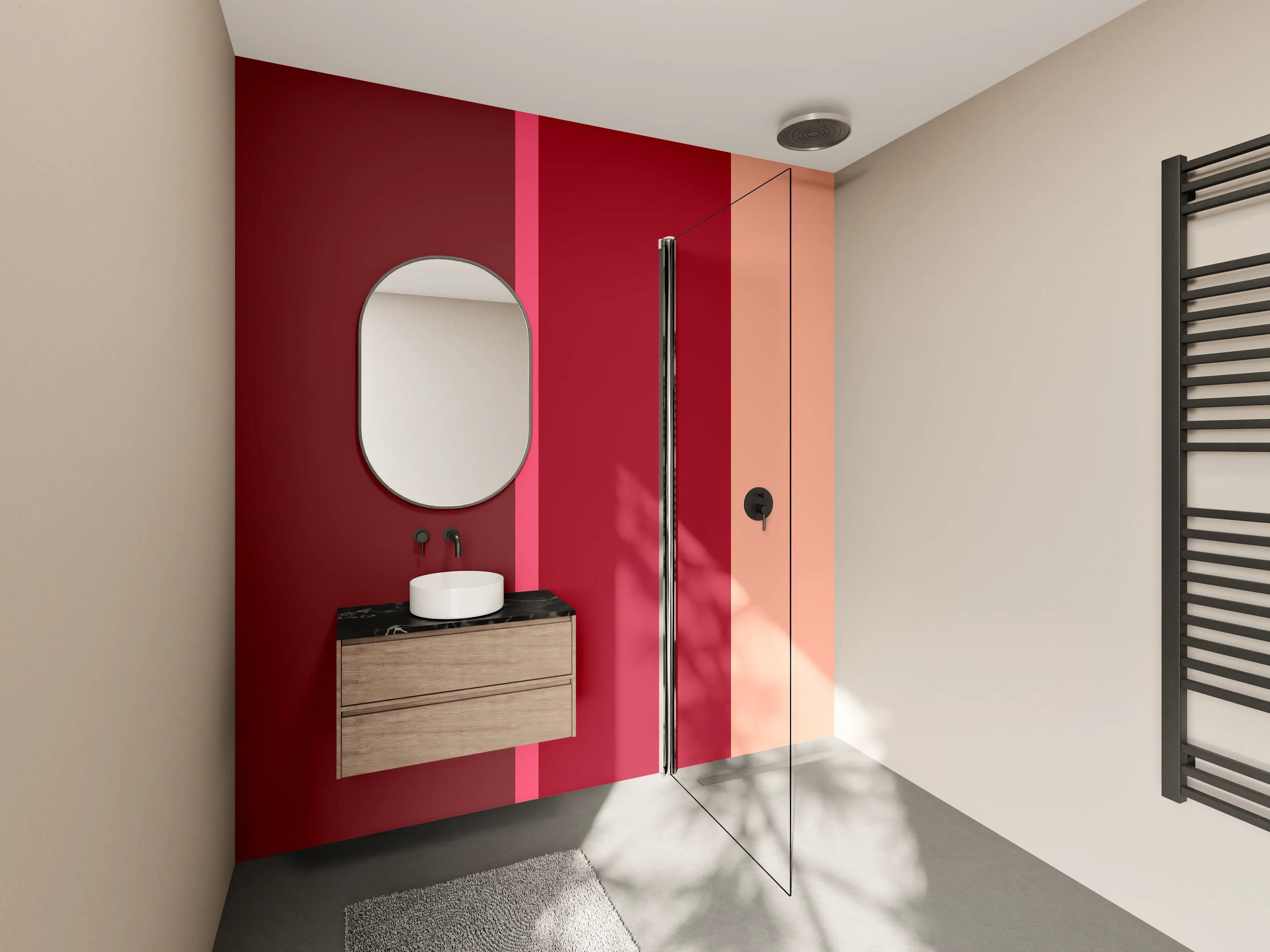 Wandverkleidung Bad - The Reds - Vertical - Cherry