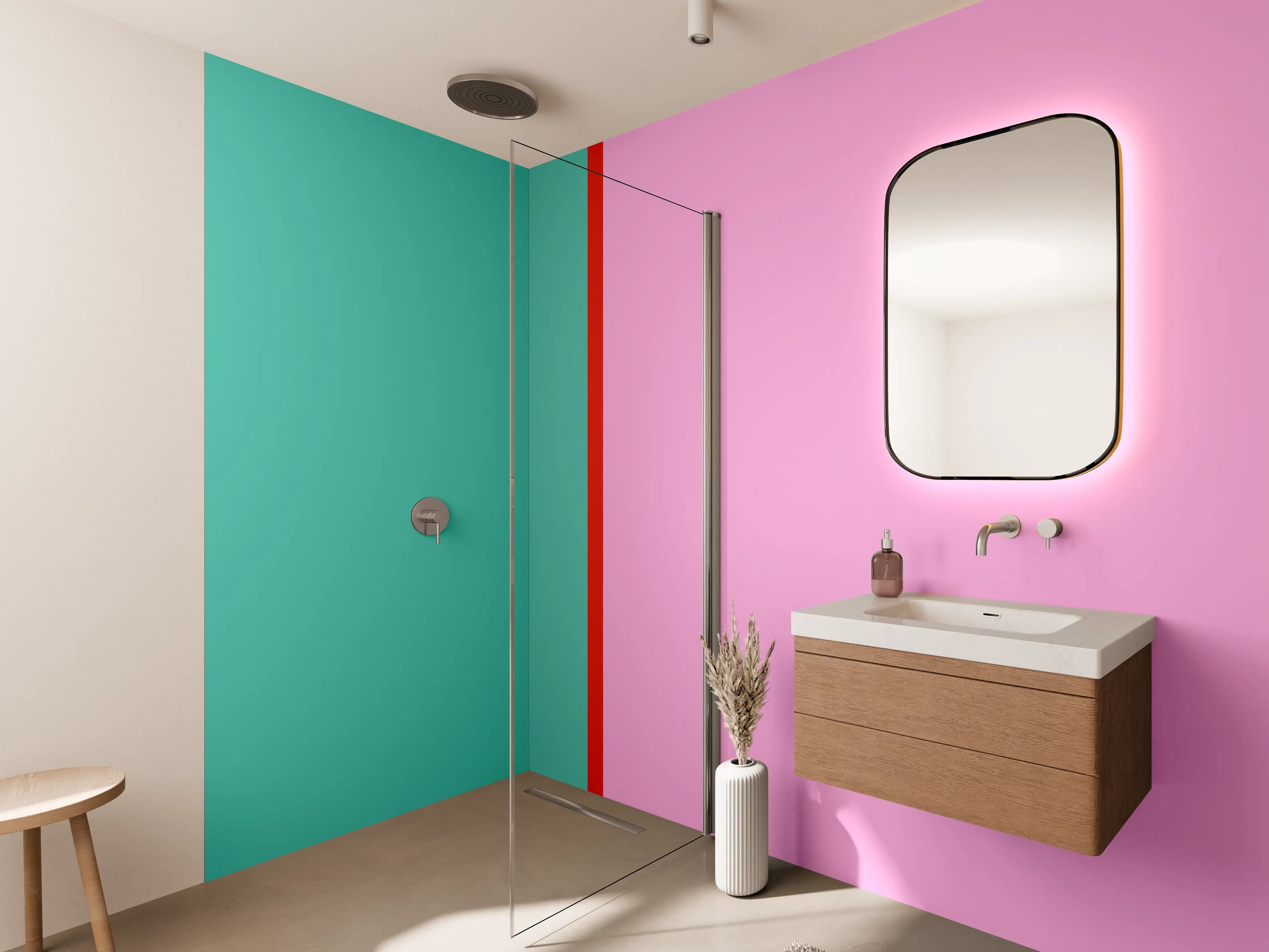Wandverkleidung Bad - The Springs - Easy Vertikal - Peony