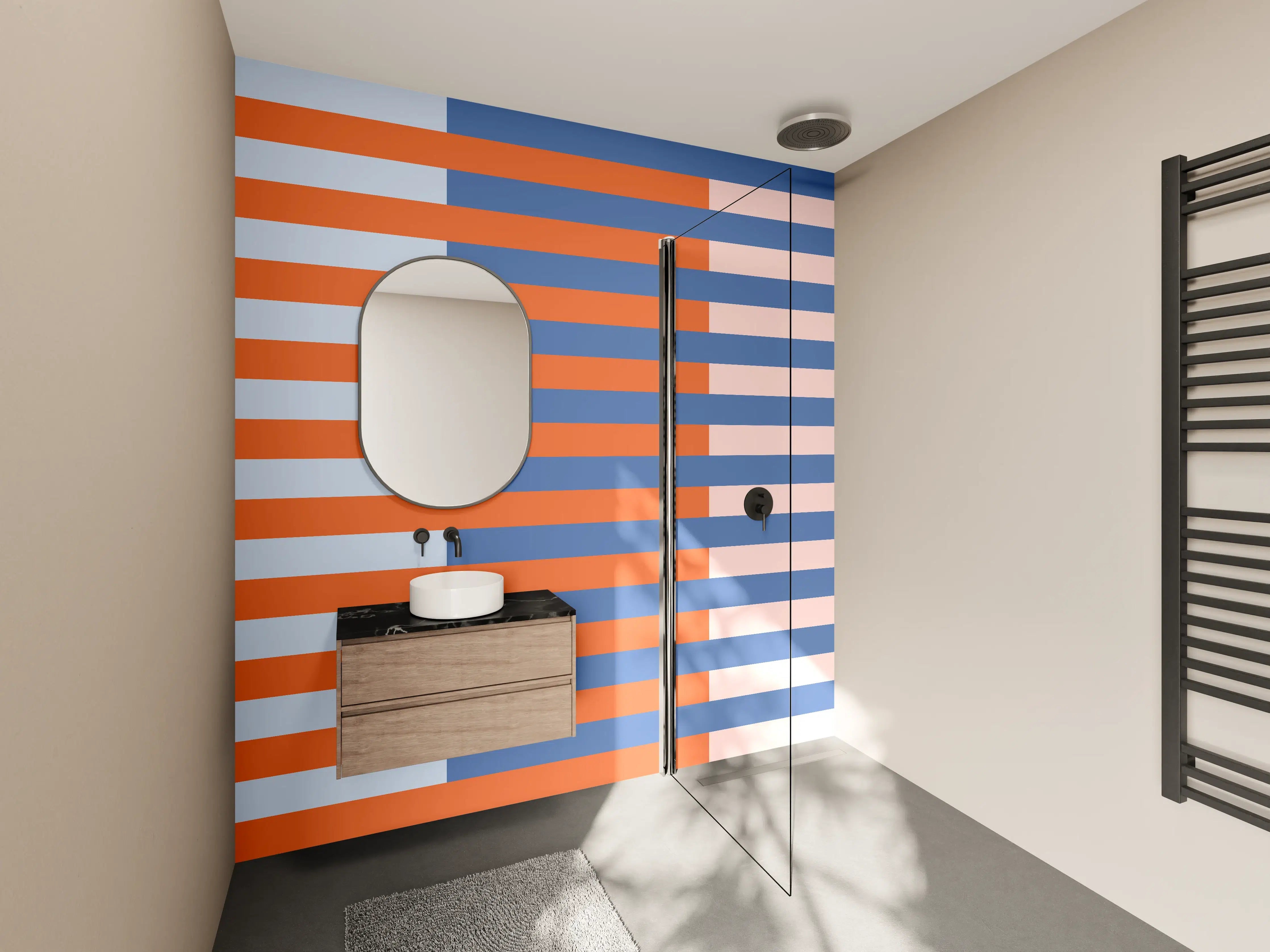 Wandverkleidung Bad - The Springs - Multy Stripes - Crocus