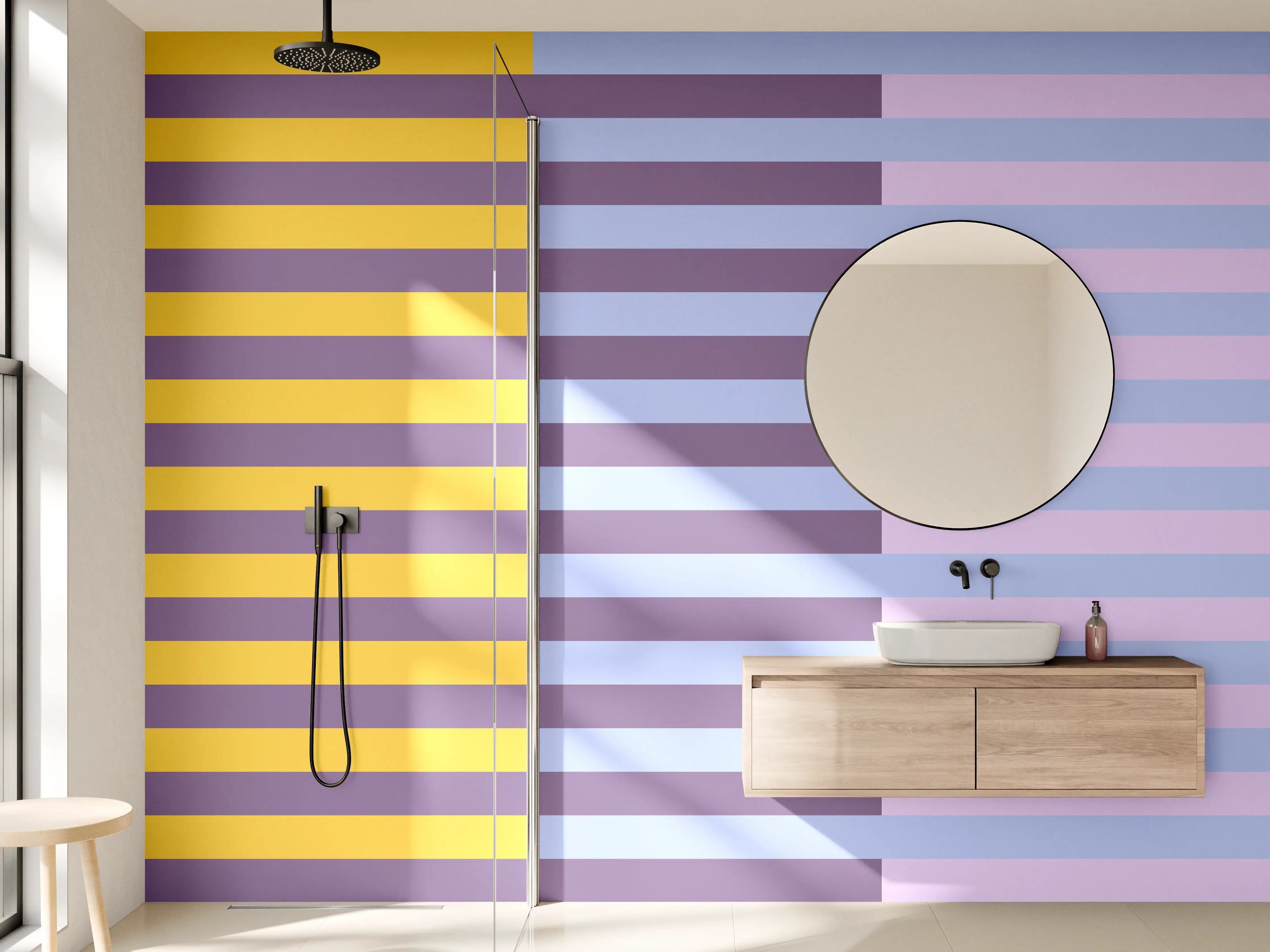 Wandverkleidung Bad - The Springs - Multy Stripes - Lilac