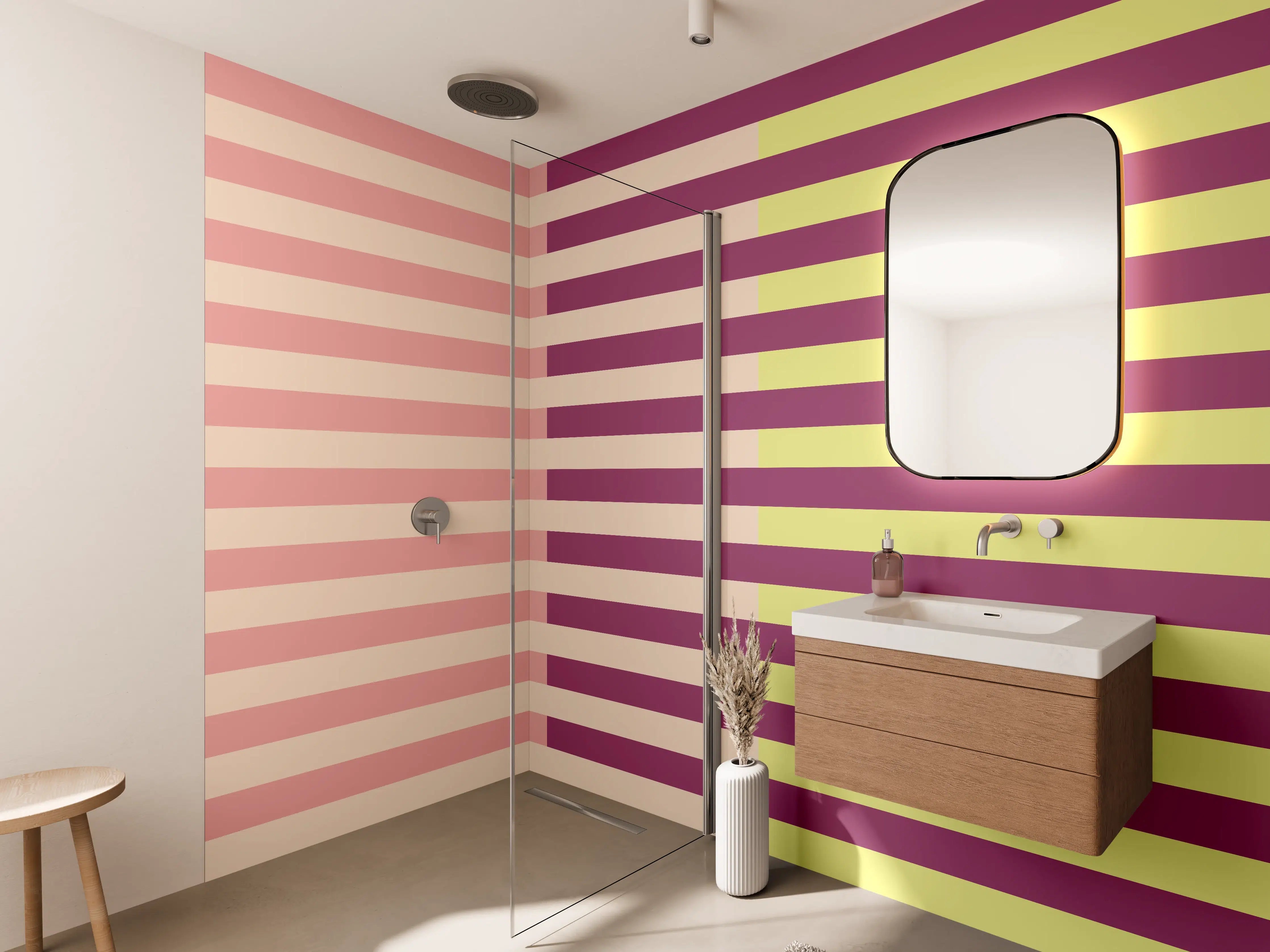 Wandverkleidung Bad - The Springs - Multy Stripes - Tulip