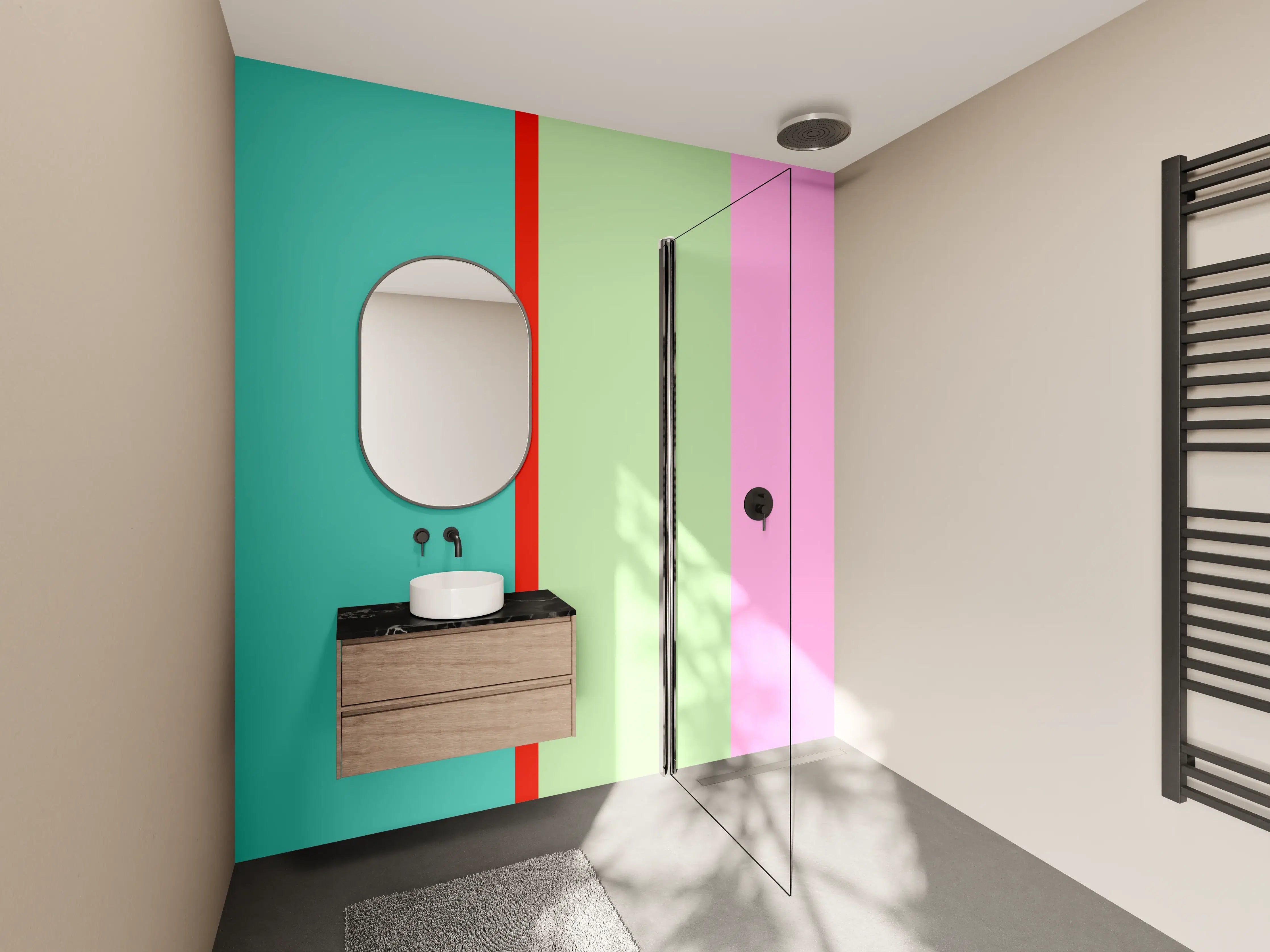 Wandverkleidung Bad - The Springs - Vertikal - Peony