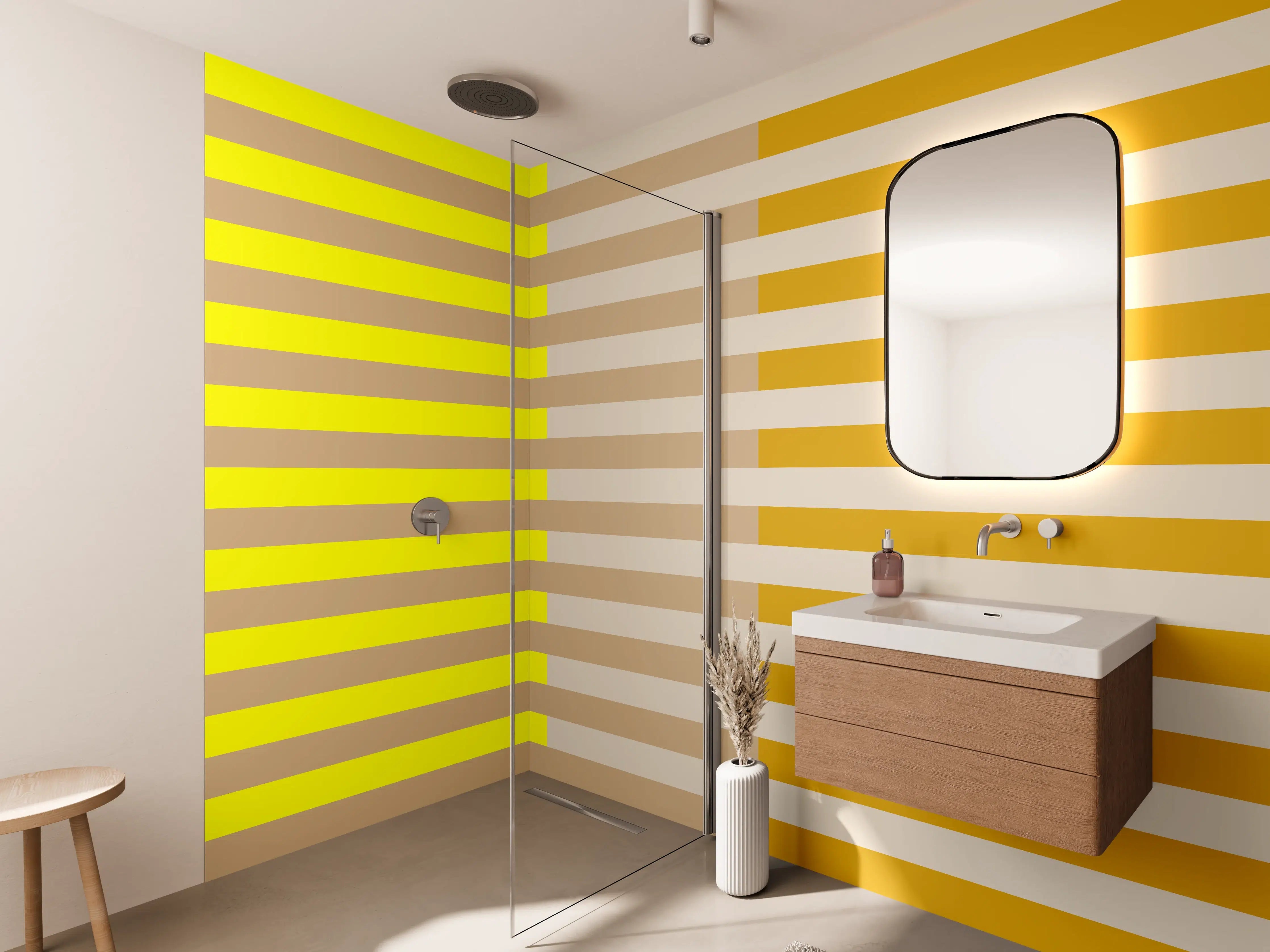 Wandverkleidung Bad - The Yellows - Multy Stripes - Buttercup